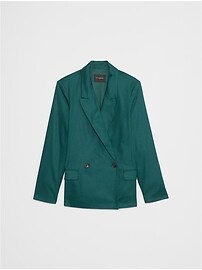Linen-Blend Boyfriend Blazer