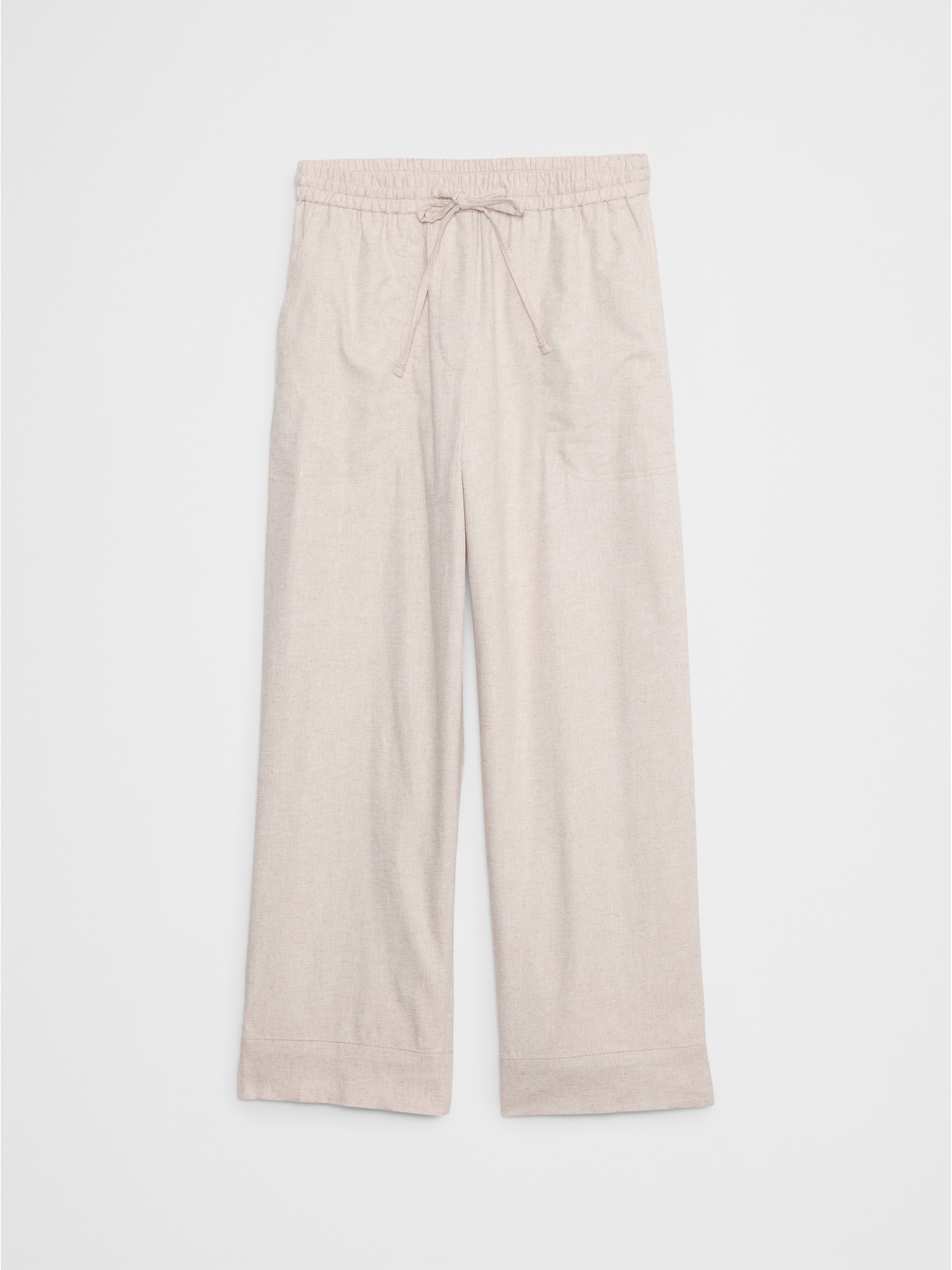 Linen-Blend Pull-On Straight Pant