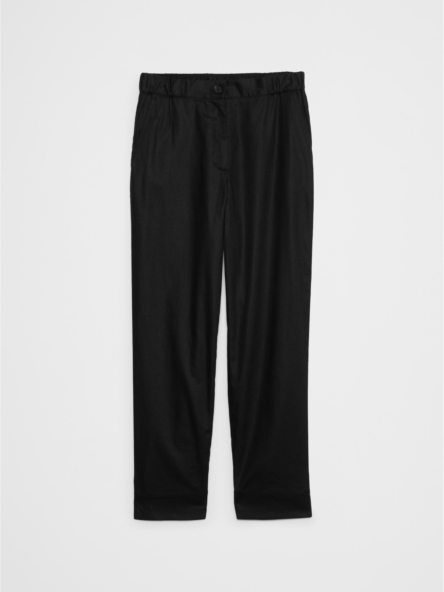 Linen-Blend Pull-On Tapered Pant