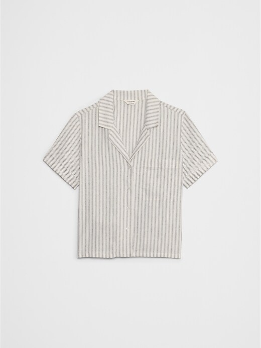 む*つ様 希少 banana republic stripe linen sla Linen-Blend Shirt | Banana Republic Factory