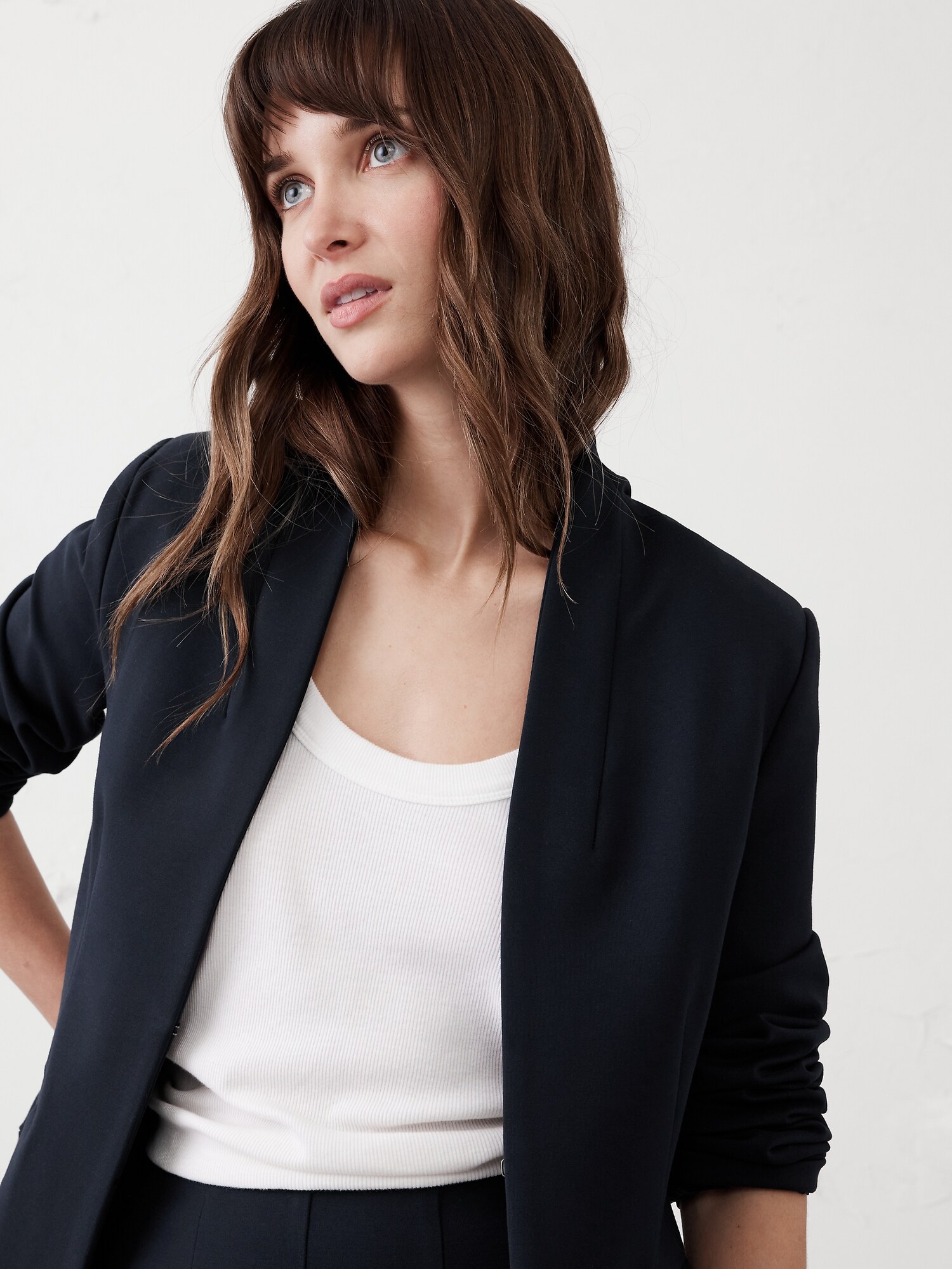 Ponte Collarless Blazer