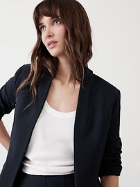 Ponte Collarless Blazer