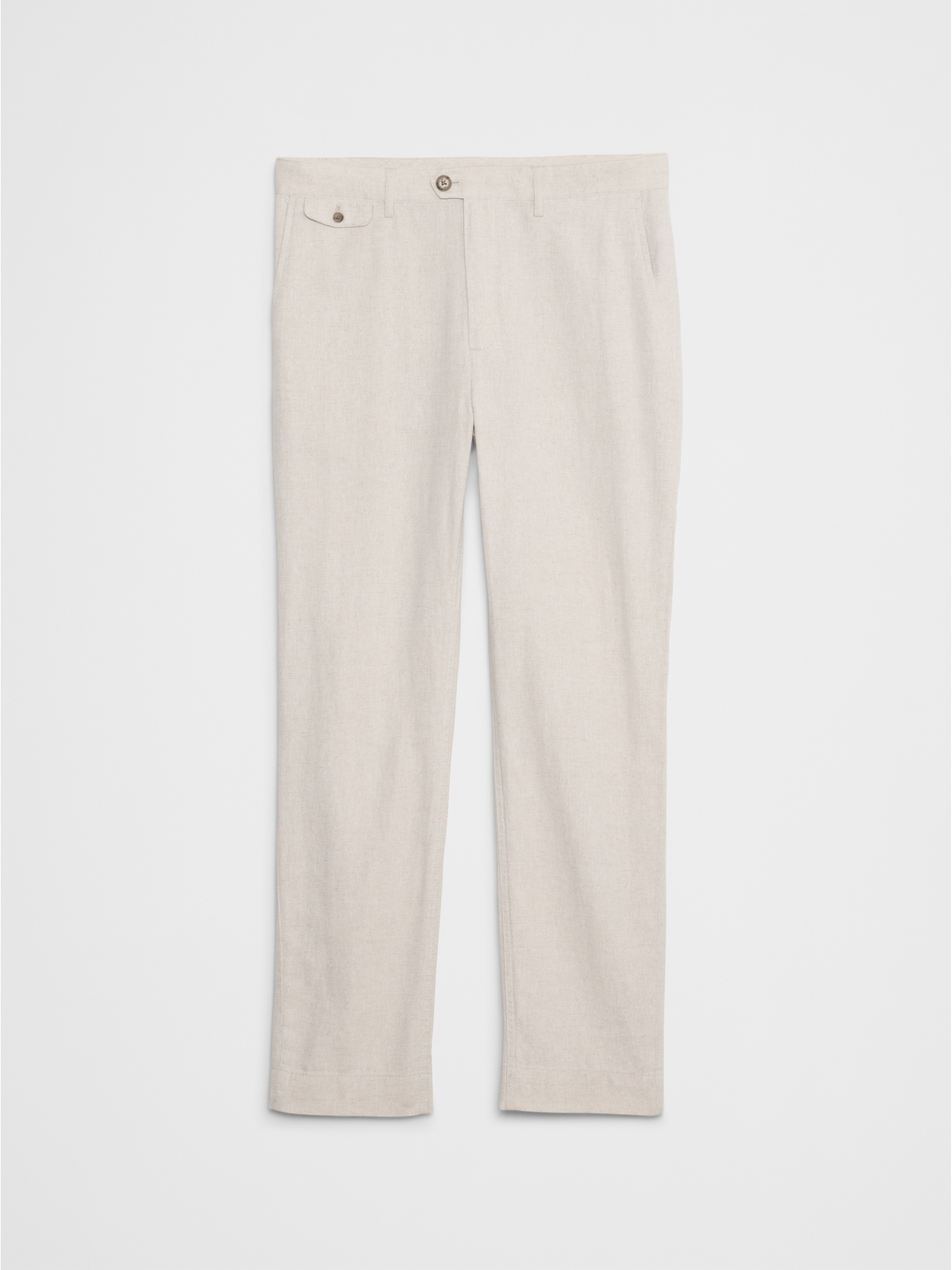 Slim Linen-Blend Straight Trouser