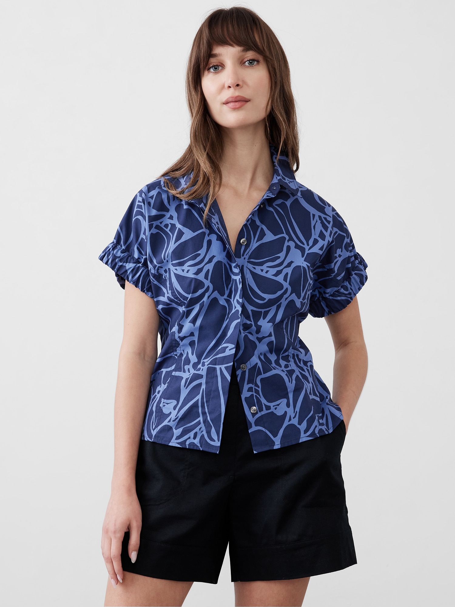 Seamed Poplin Shirt