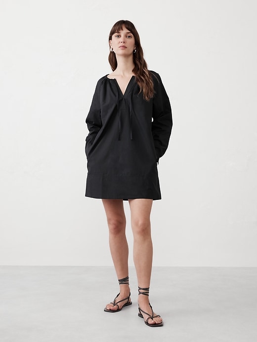 princess polly baby blue dress Sunday Best Black Martine Poplin Mini Dress, Medium main image 1
