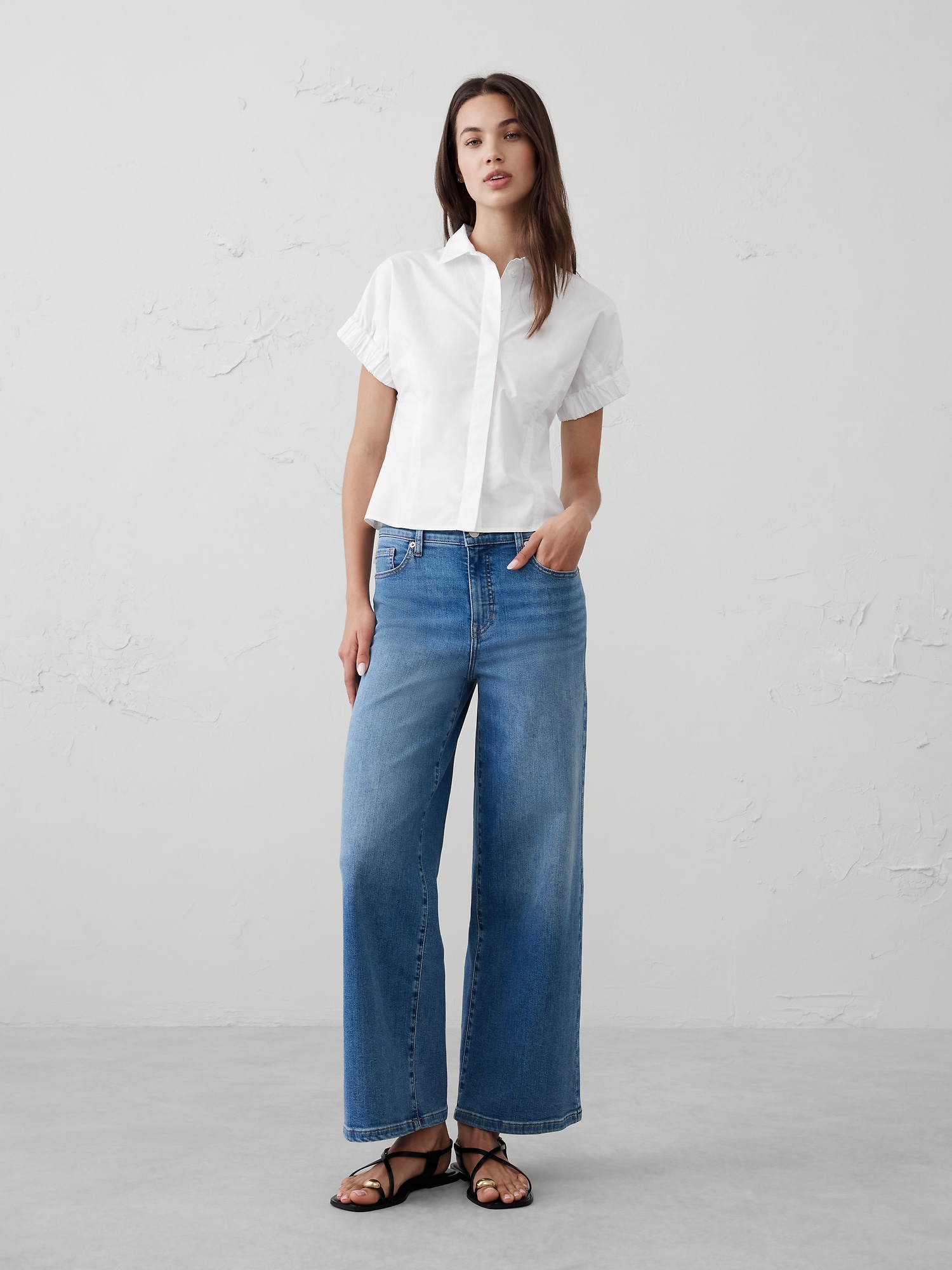 Seamed Poplin Shirt