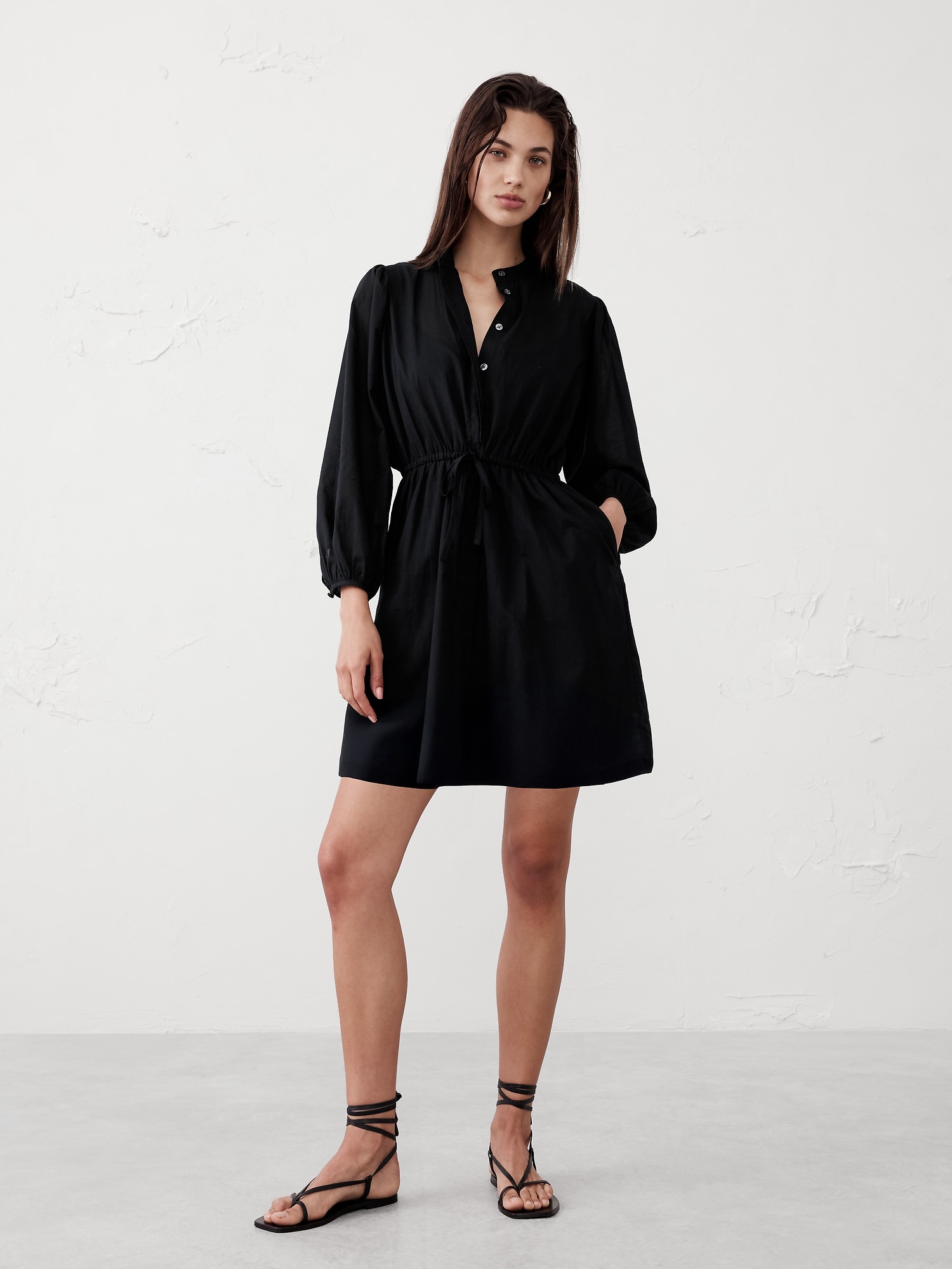 Voile Mini Shirtdress