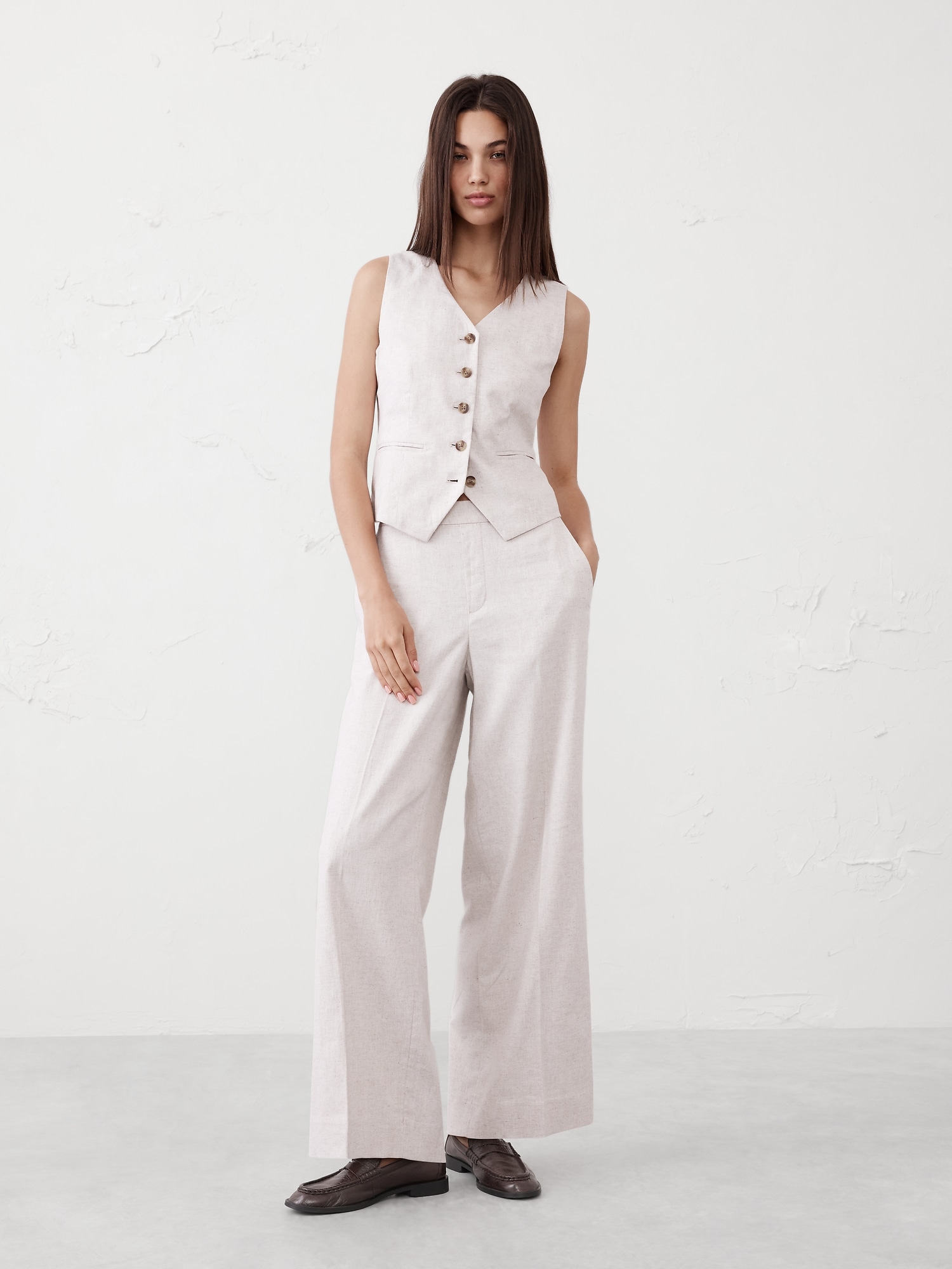 Hayden Linen-Blend Wide-Leg Pant