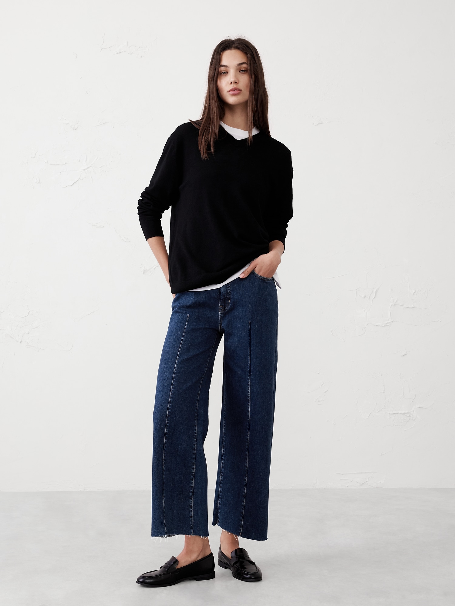 High-Rise Wide-Leg Cropped Jean