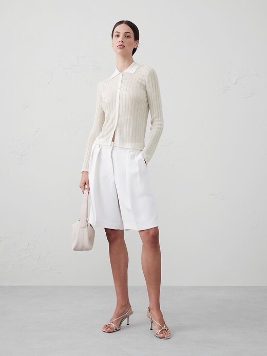 Sheer Button-Down Cardigan