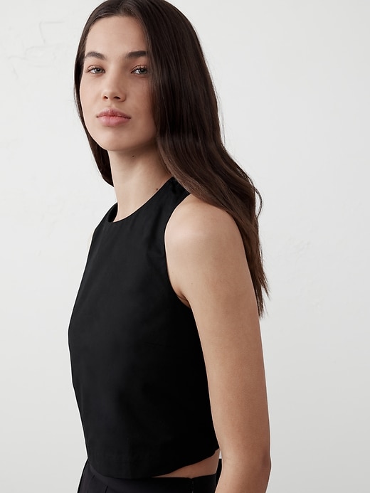 Cropped Poplin Top