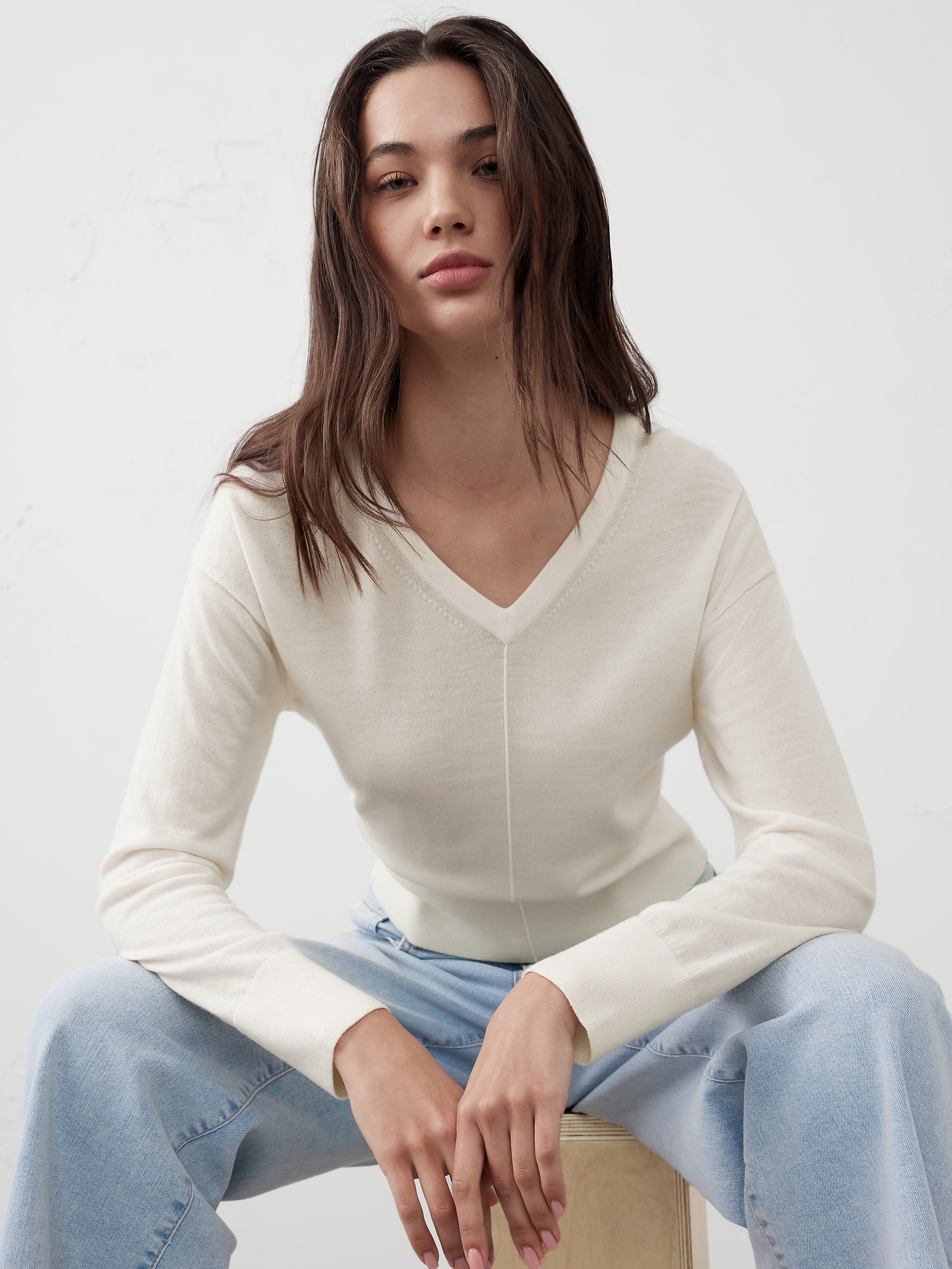 Merino Wool V-Neck Sweater