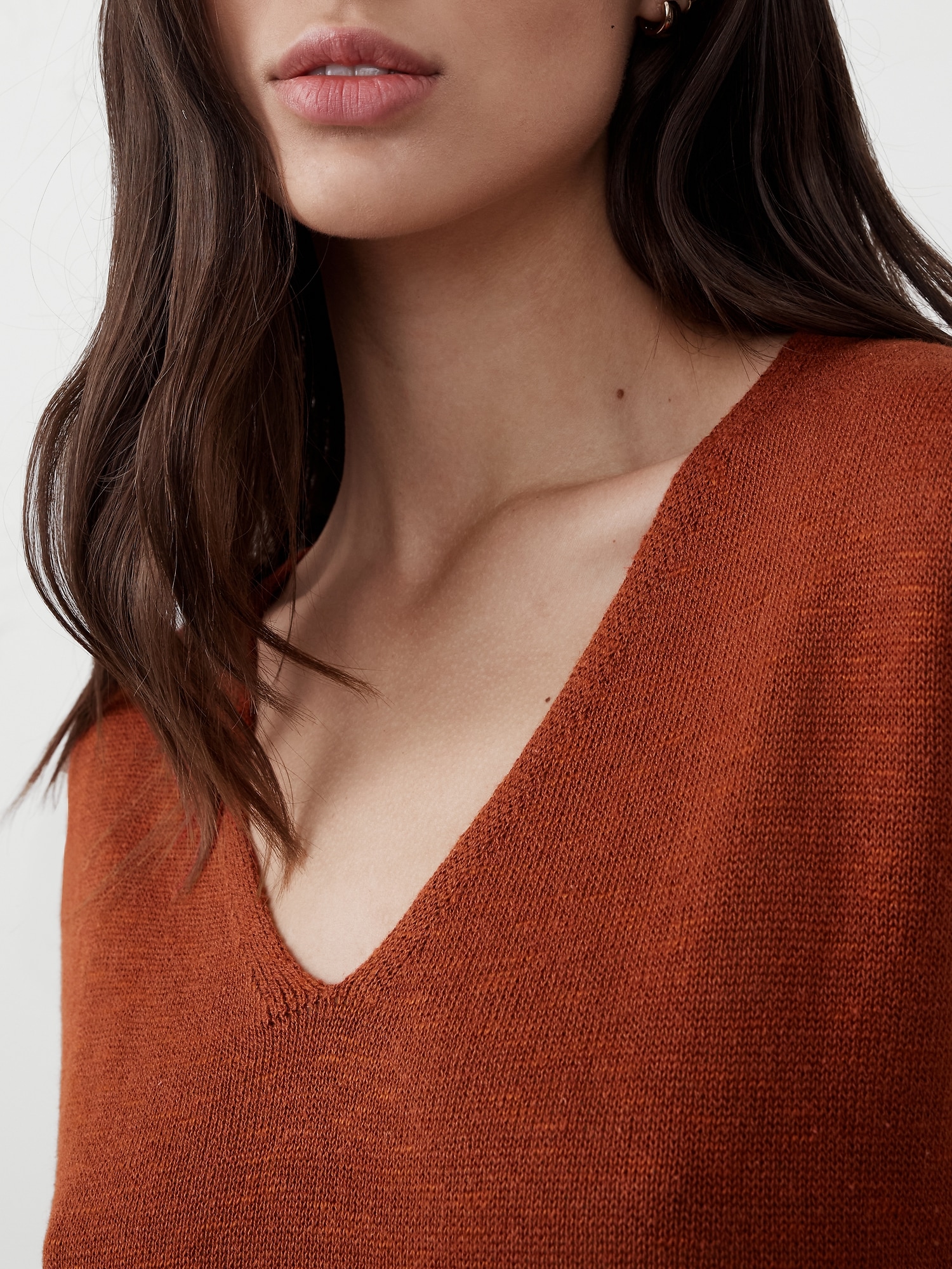 Deep V-Neck Pullover Sweater