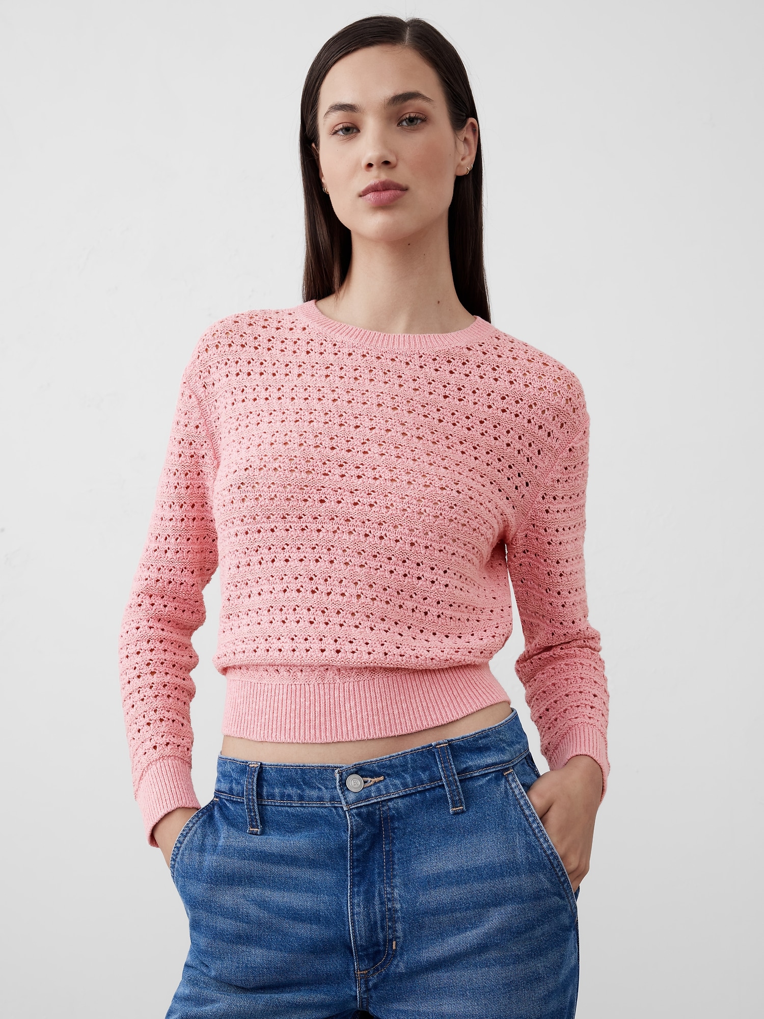 Open Stitch Pullover Sweater