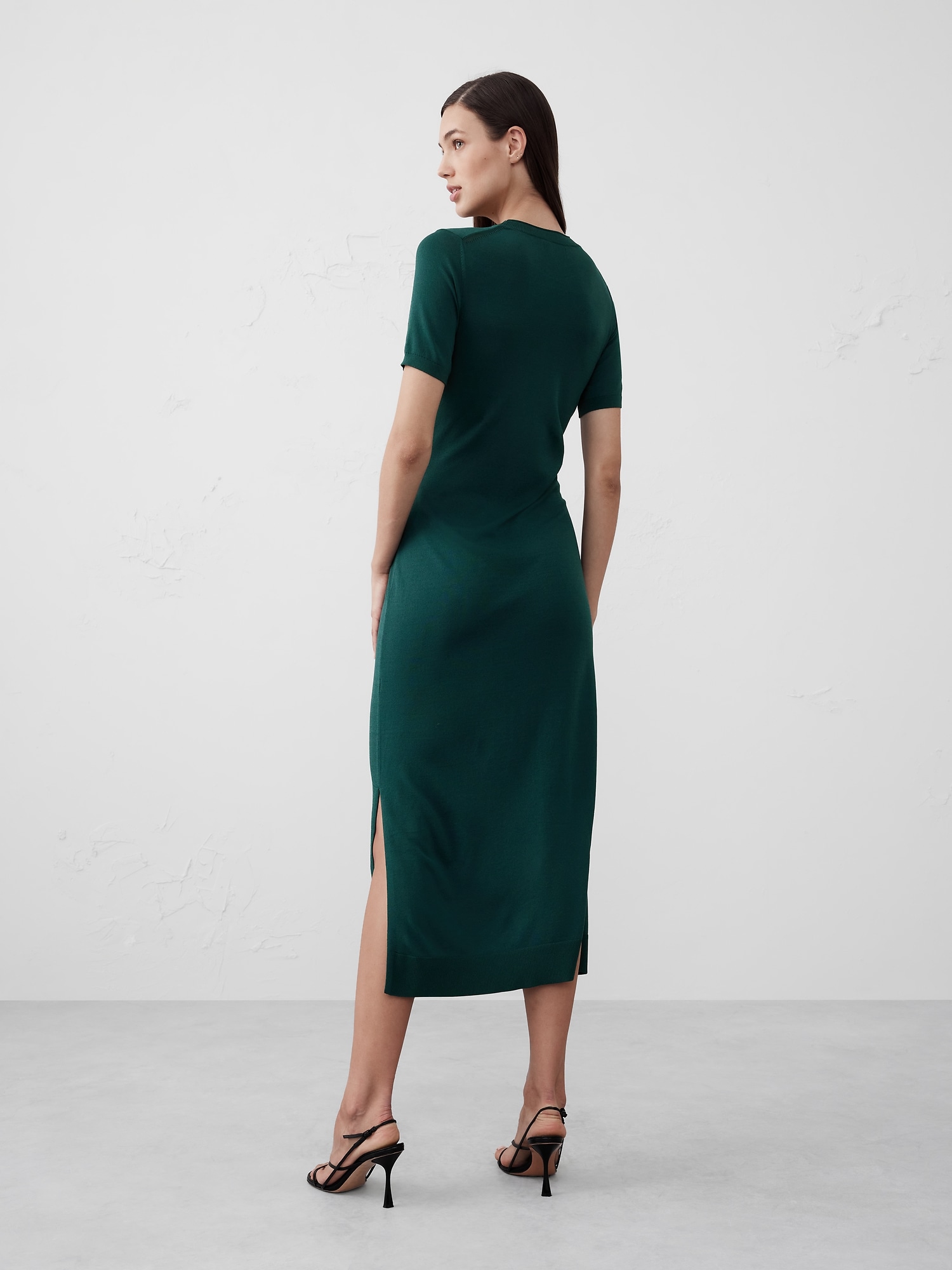 Seamed Midi Sweater Dress