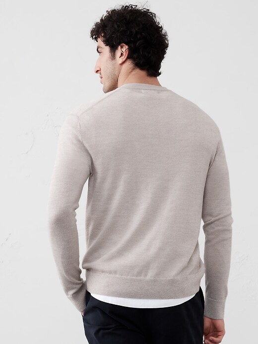 Pull Col V Homme Banana Republic – Laine Mérinos Extra Fine, Gris Foncé, Taille L
