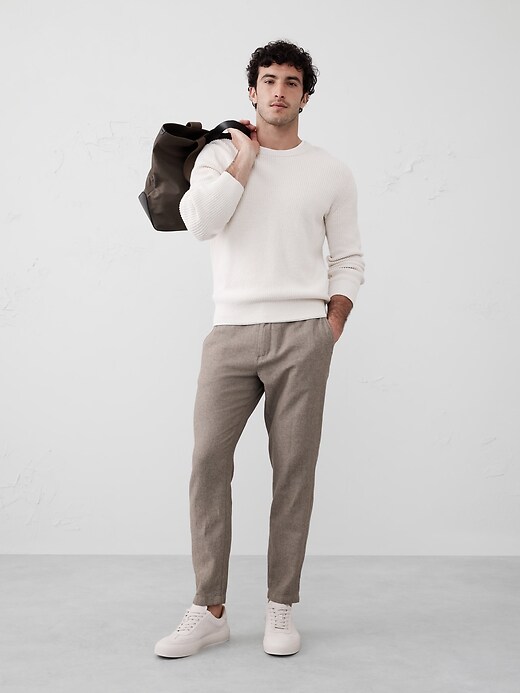 Athletic Linen-Blend Pant