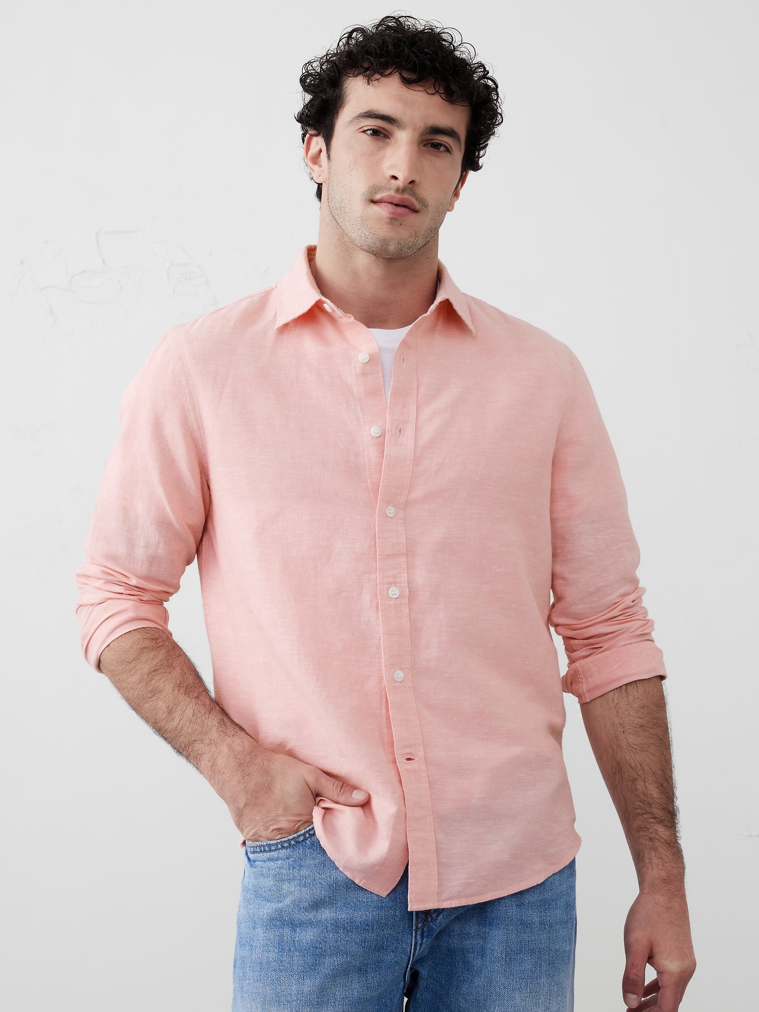 Linen-Blend Shirt