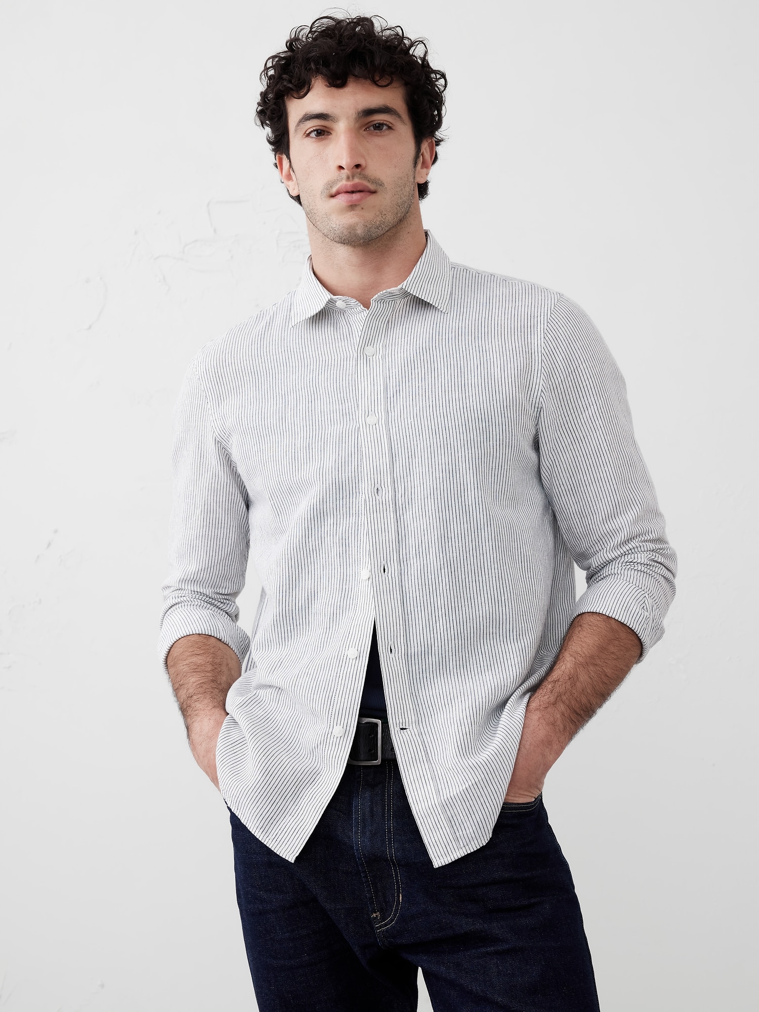 Linen-Blend Shirt