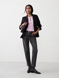 Soft Touch Scuba Crew-Neck Top | Banana Republic Factory