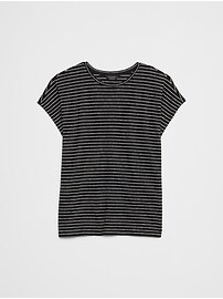 Linen-Blend Dolman T-Shirt