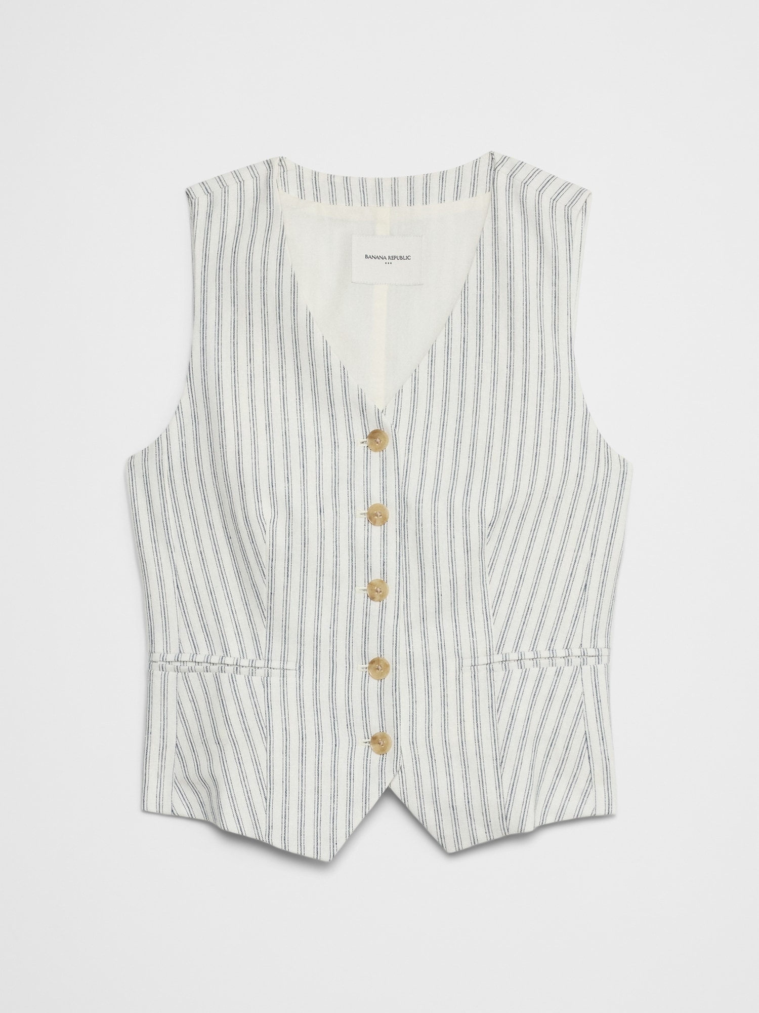 Linen-Blend Classic Vest