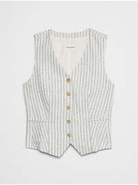 Linen-Blend Classic Vest
