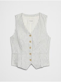 Linen-Blend Classic Vest