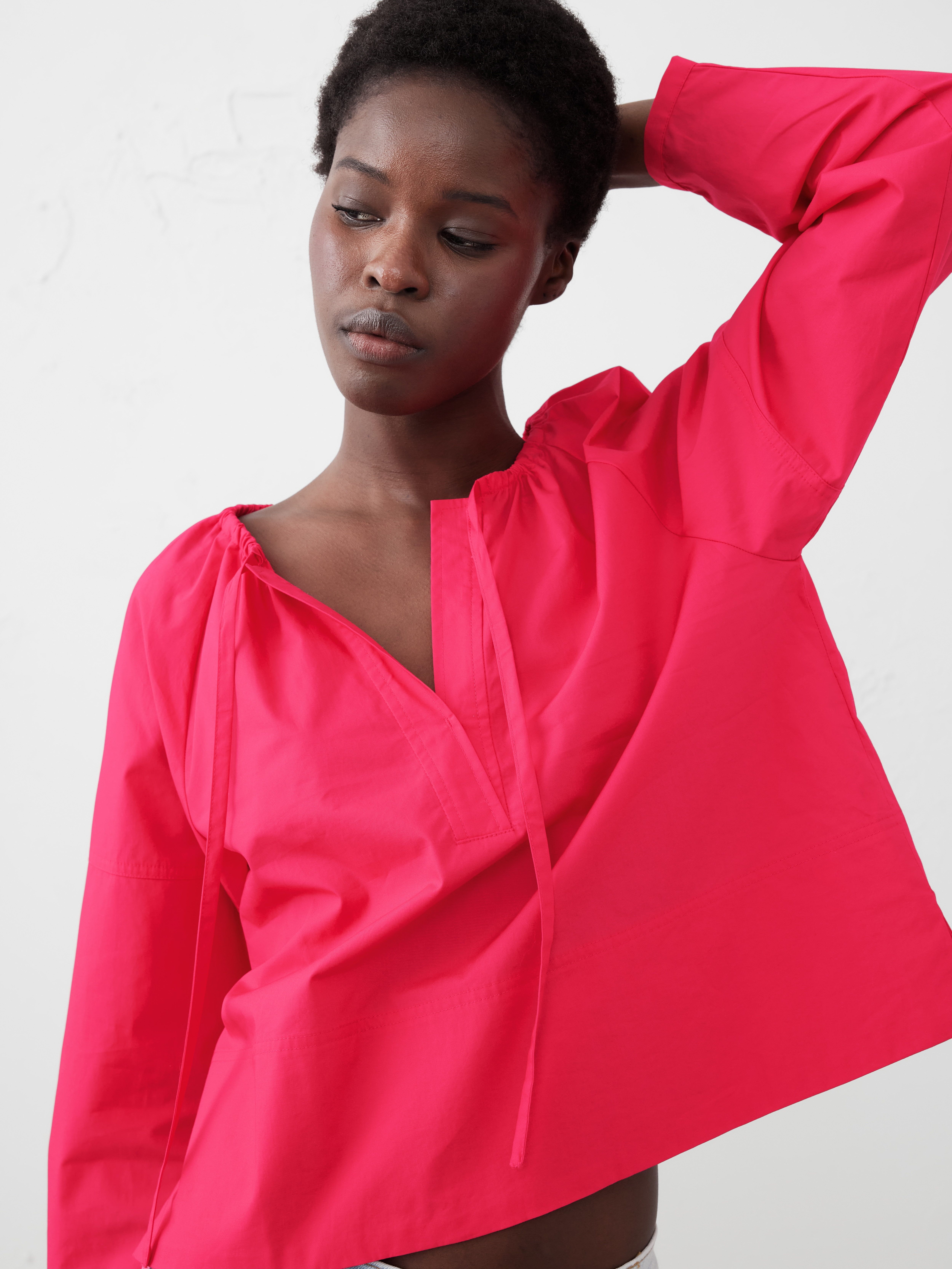 【363】plumeriaページ Shirred Popover Shirt | Banana Republic Factory
