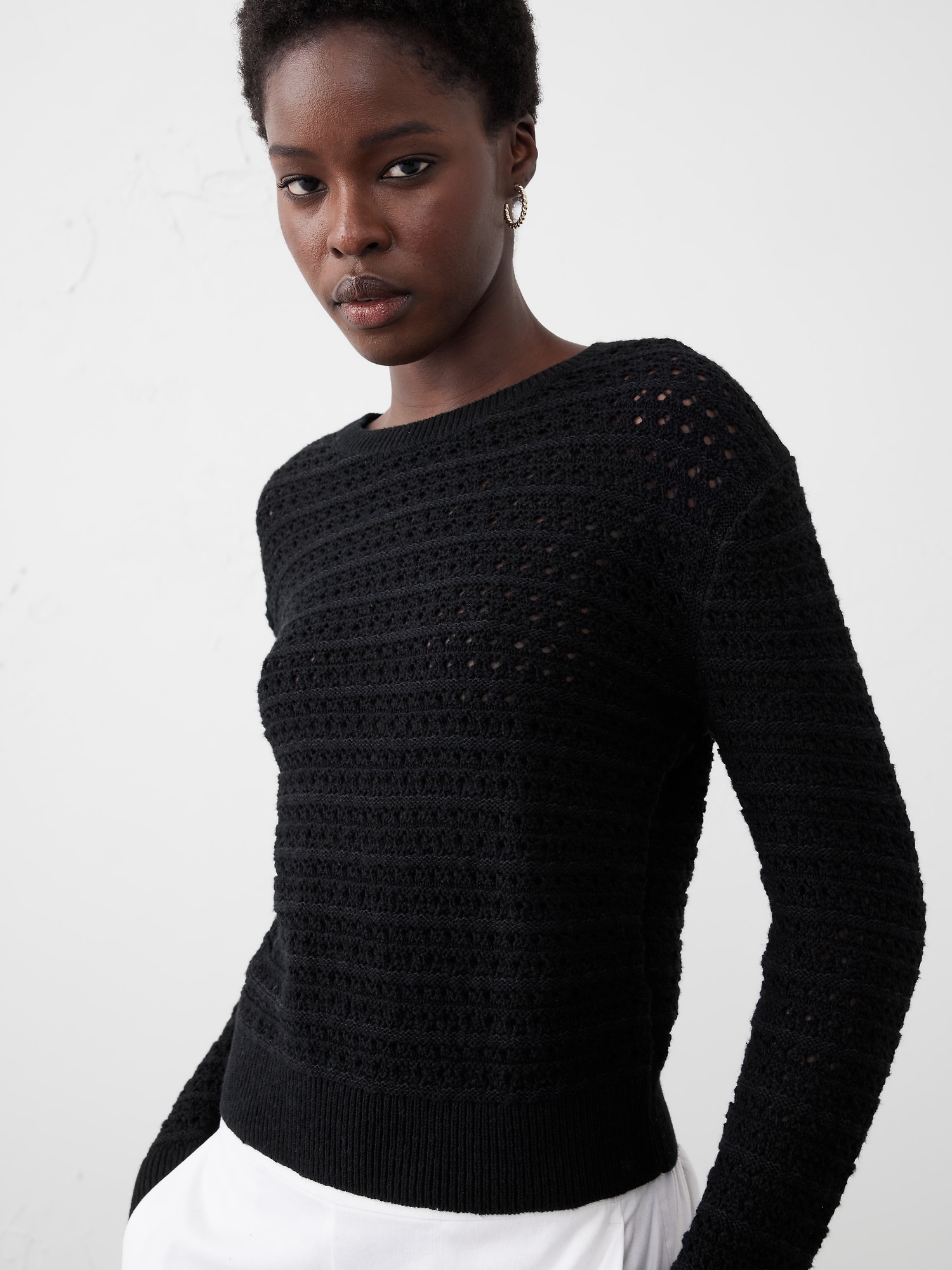 Open Stitch Pullover Sweater