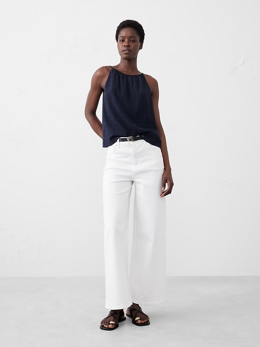 Organza Gathered Halter Top | Banana Republic Factory