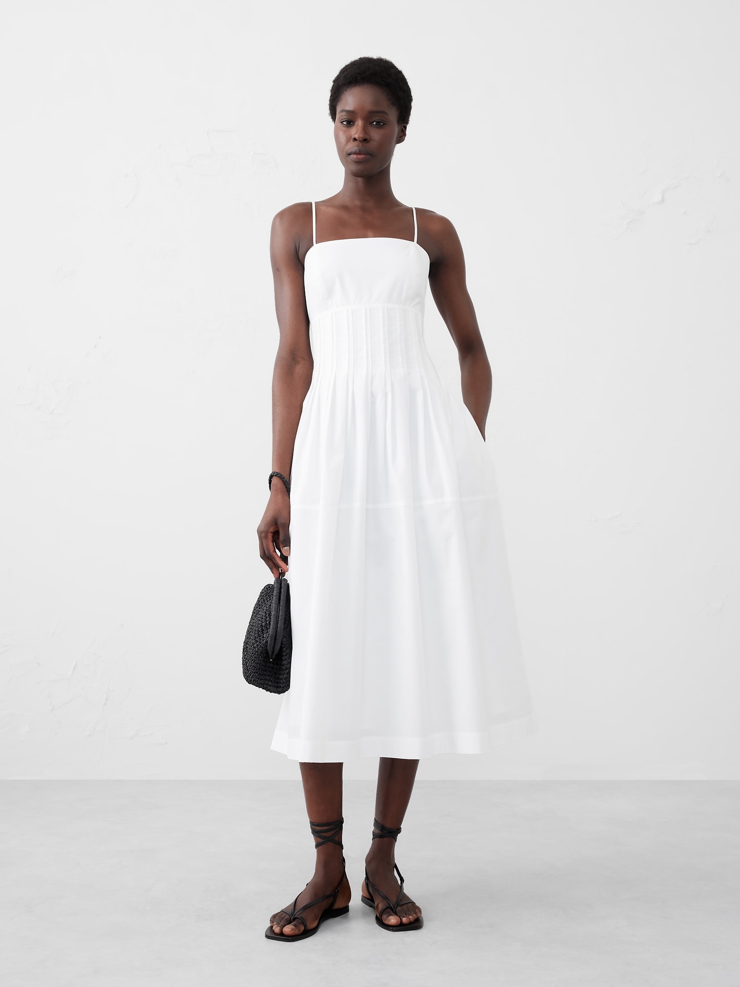 Pleated Midi Dress