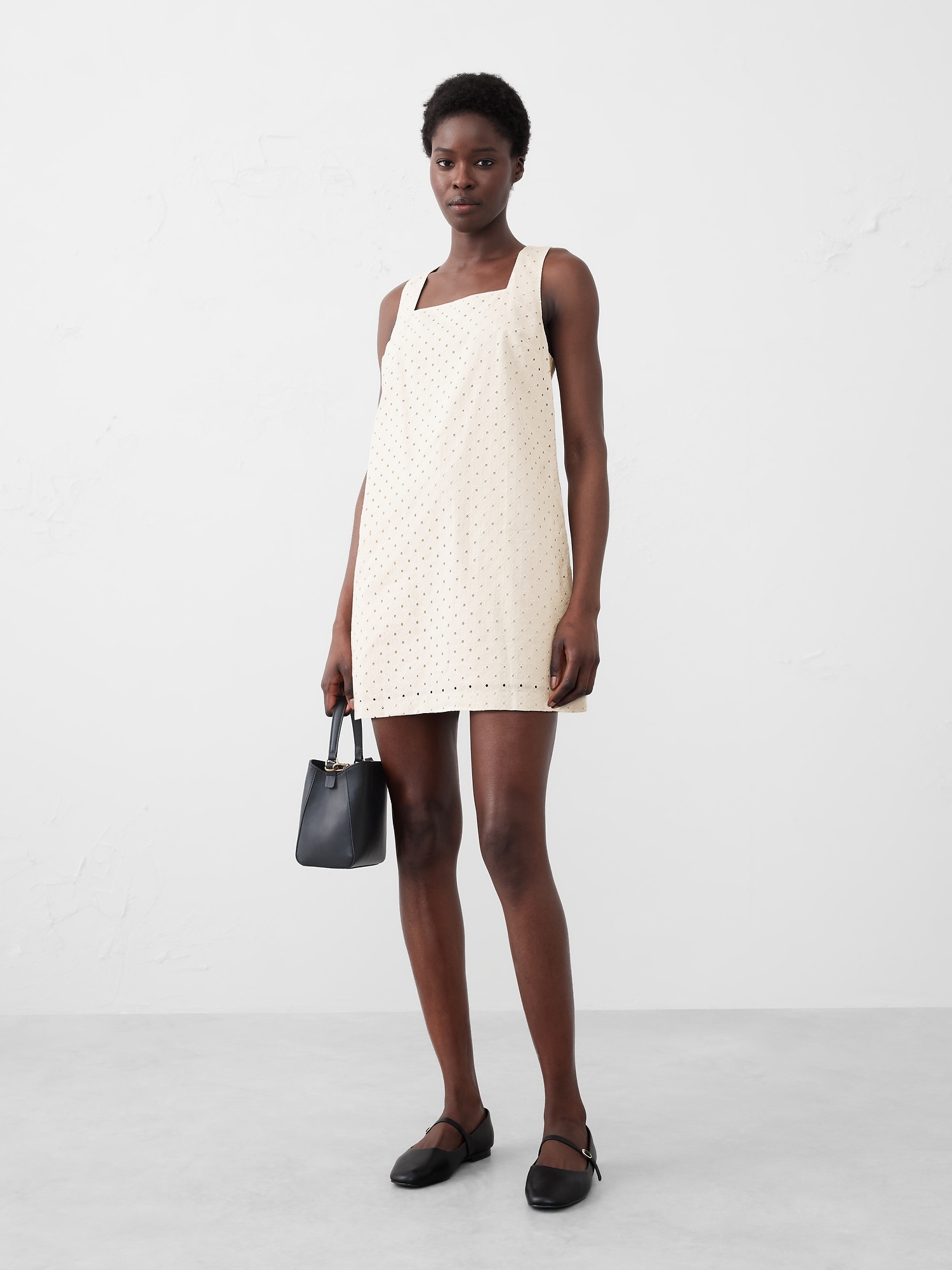 Eyelet Mini Shift Dress