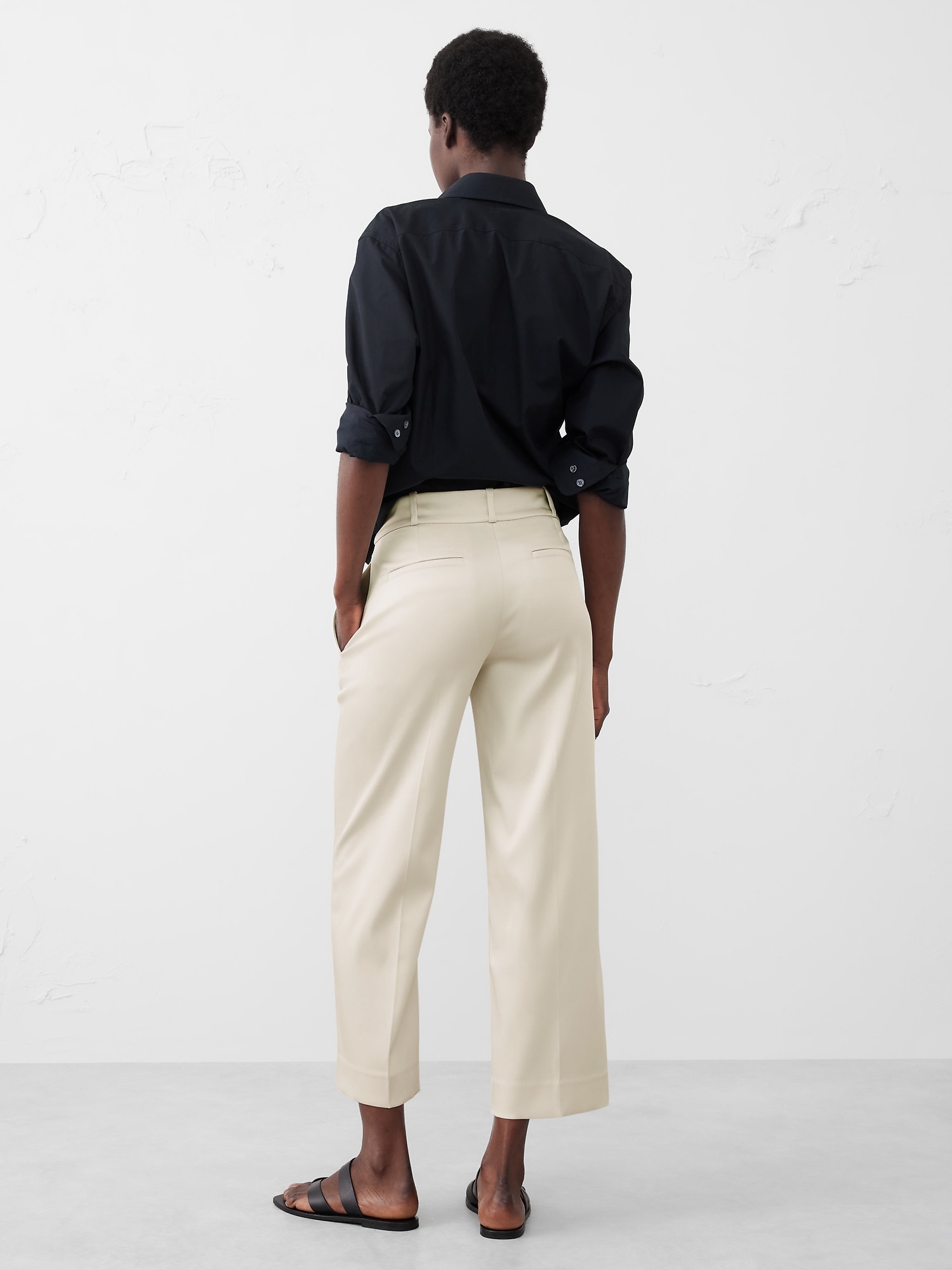 Satin High-Rise Straight Trouser