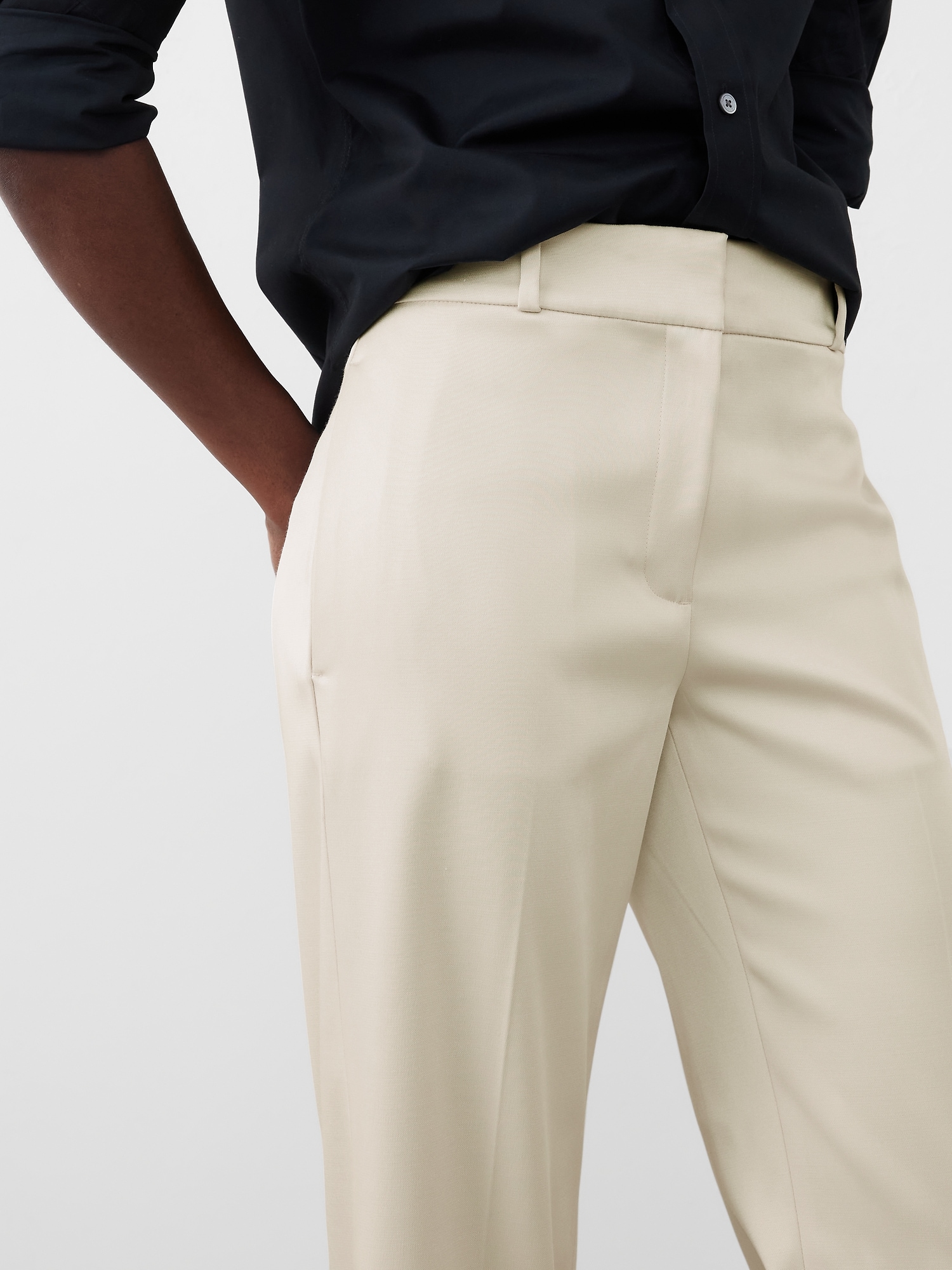 Satin High-Rise Straight Trouser