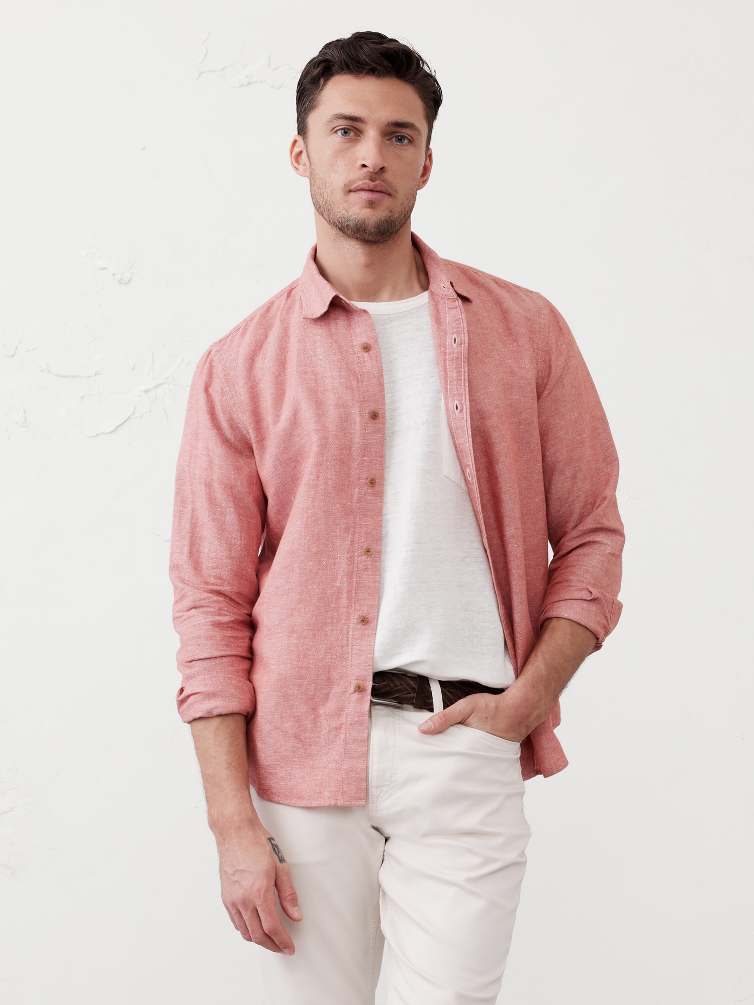 Linen-Blend Shirt