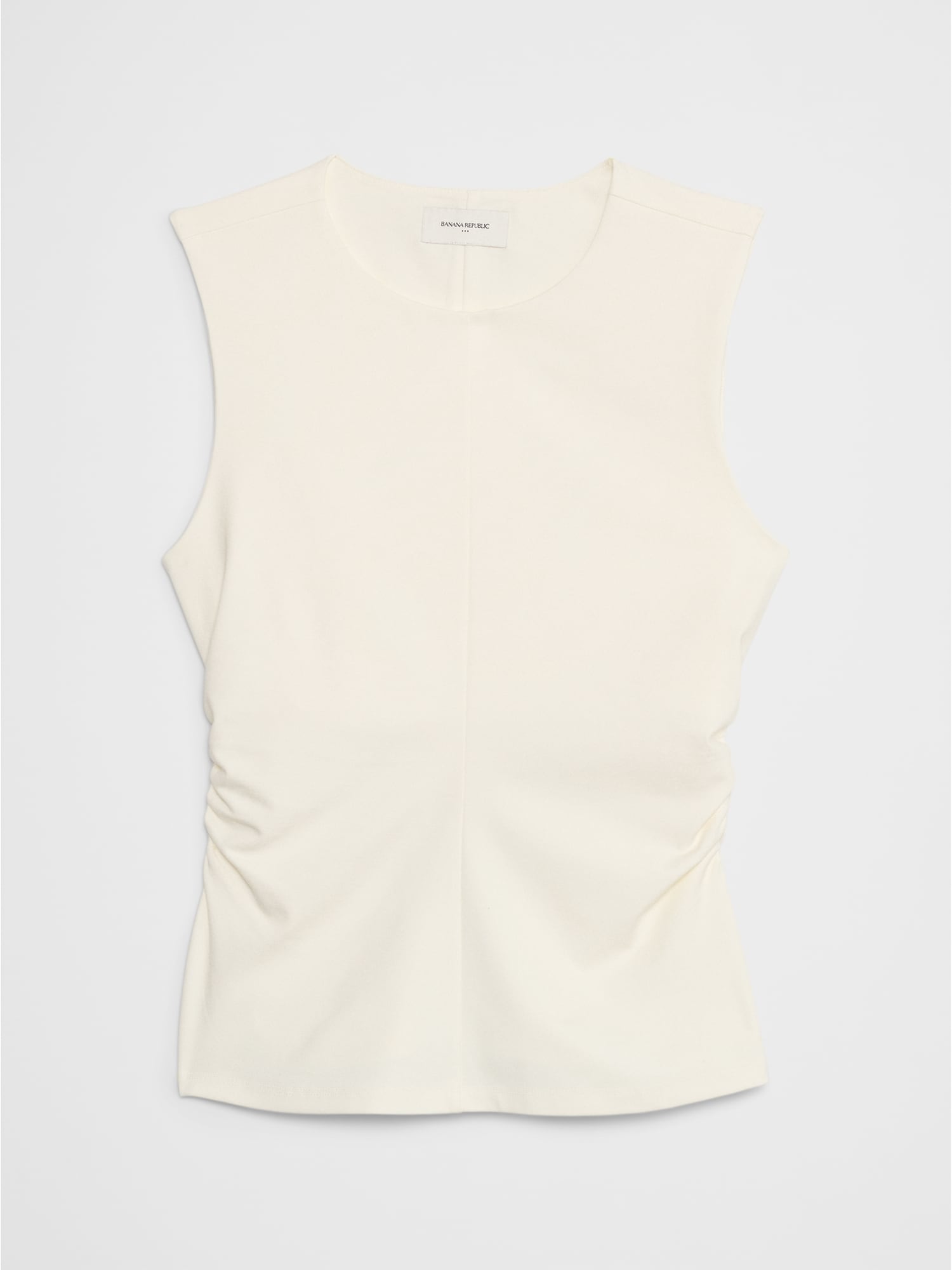 Shirred-Waist Ponte Top