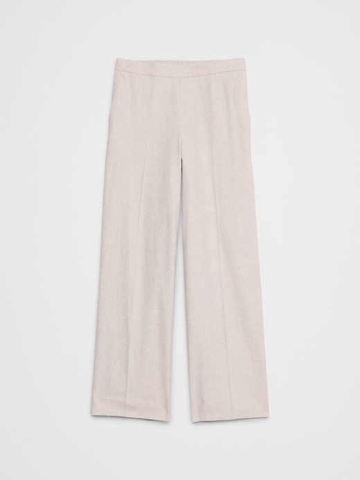 【BAON】Hiryu Star Summer Banding Wide Pants HangNiFang Cotton Linen Apricot Beige Wide Leg Pants for