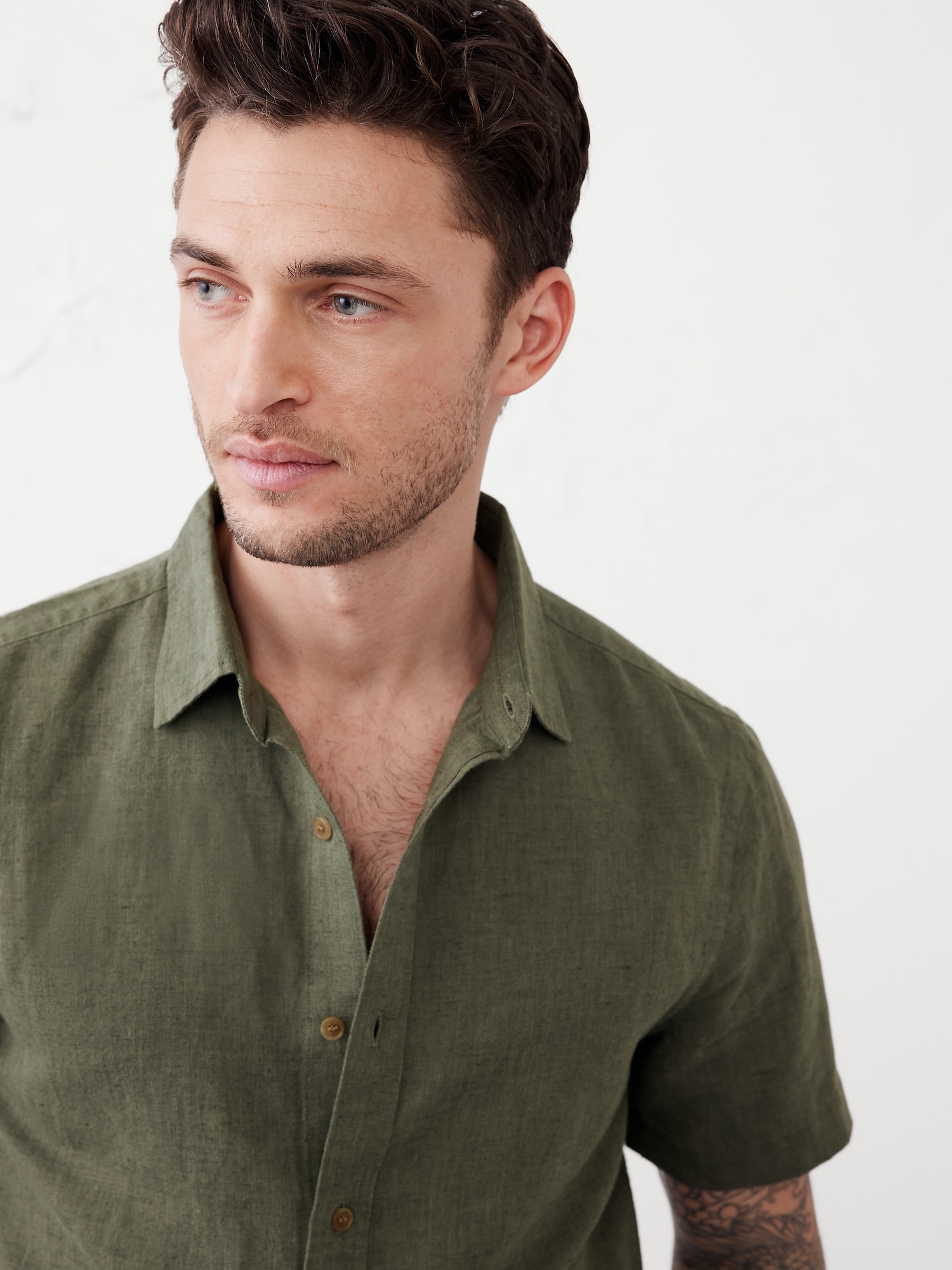 Slim Linen-Blend Shirt