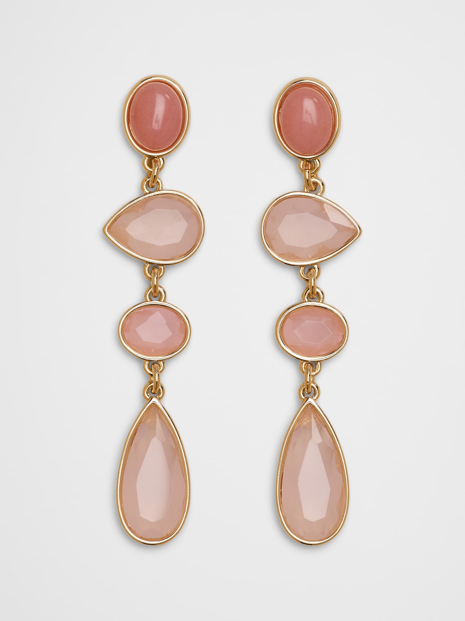 Tonal Glass Stone Mix Drop Earrings