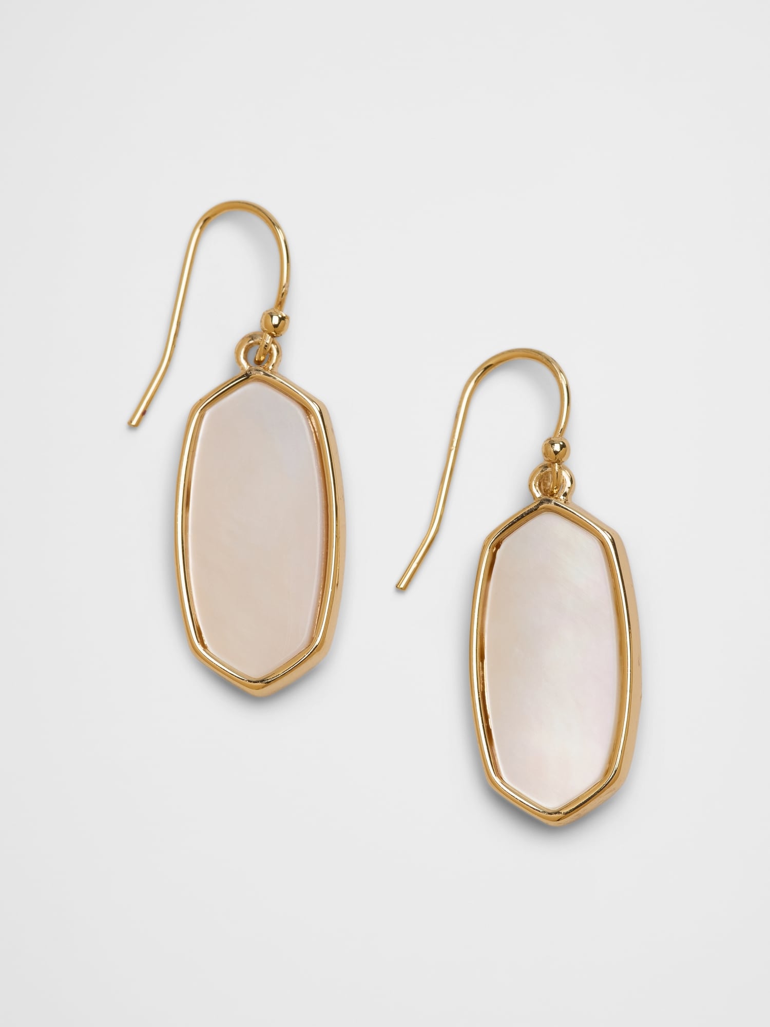 Mother of Pearl Hexagon Drop Earrings