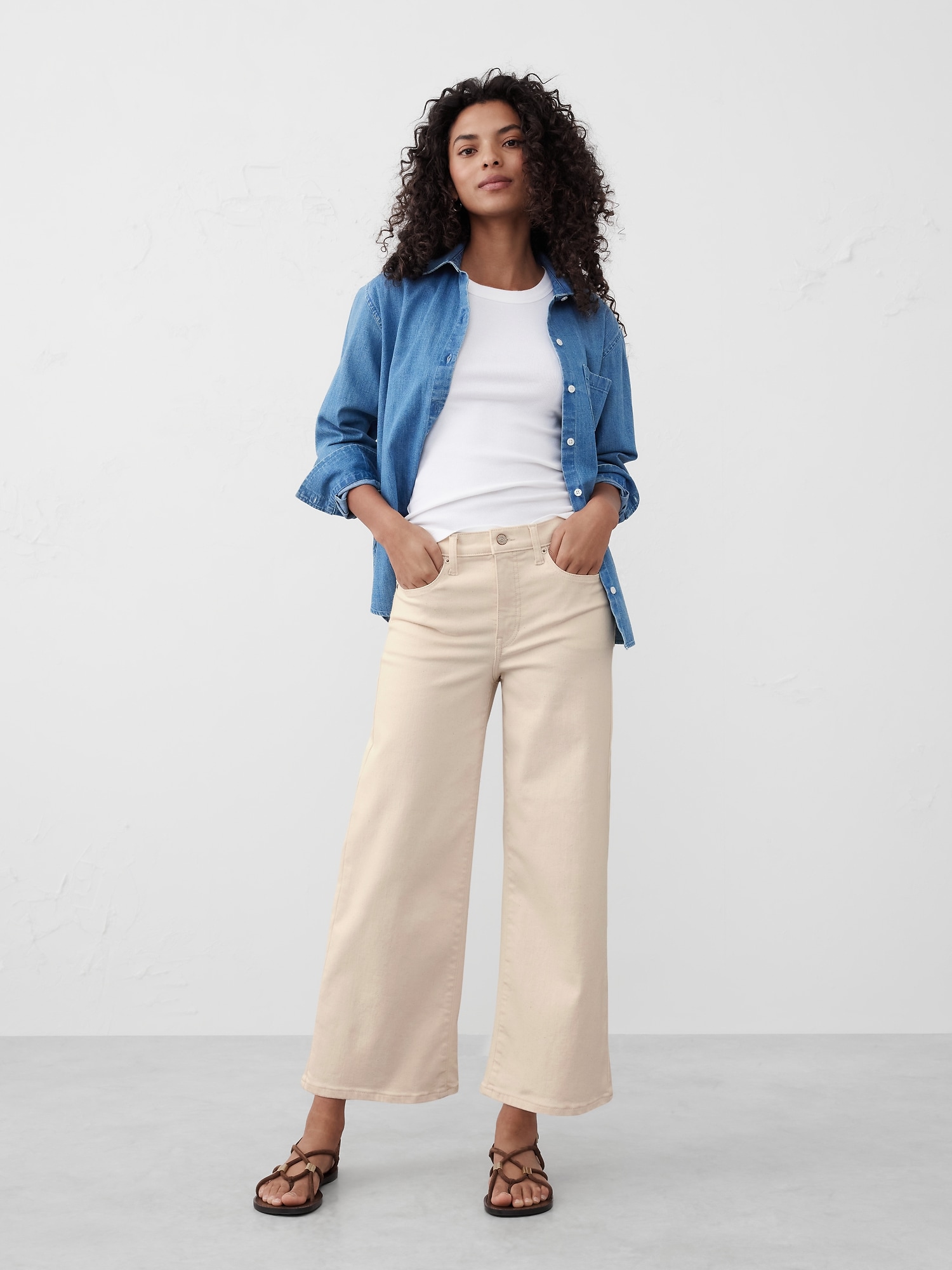 High-Rise Wide-Leg Cropped Jean