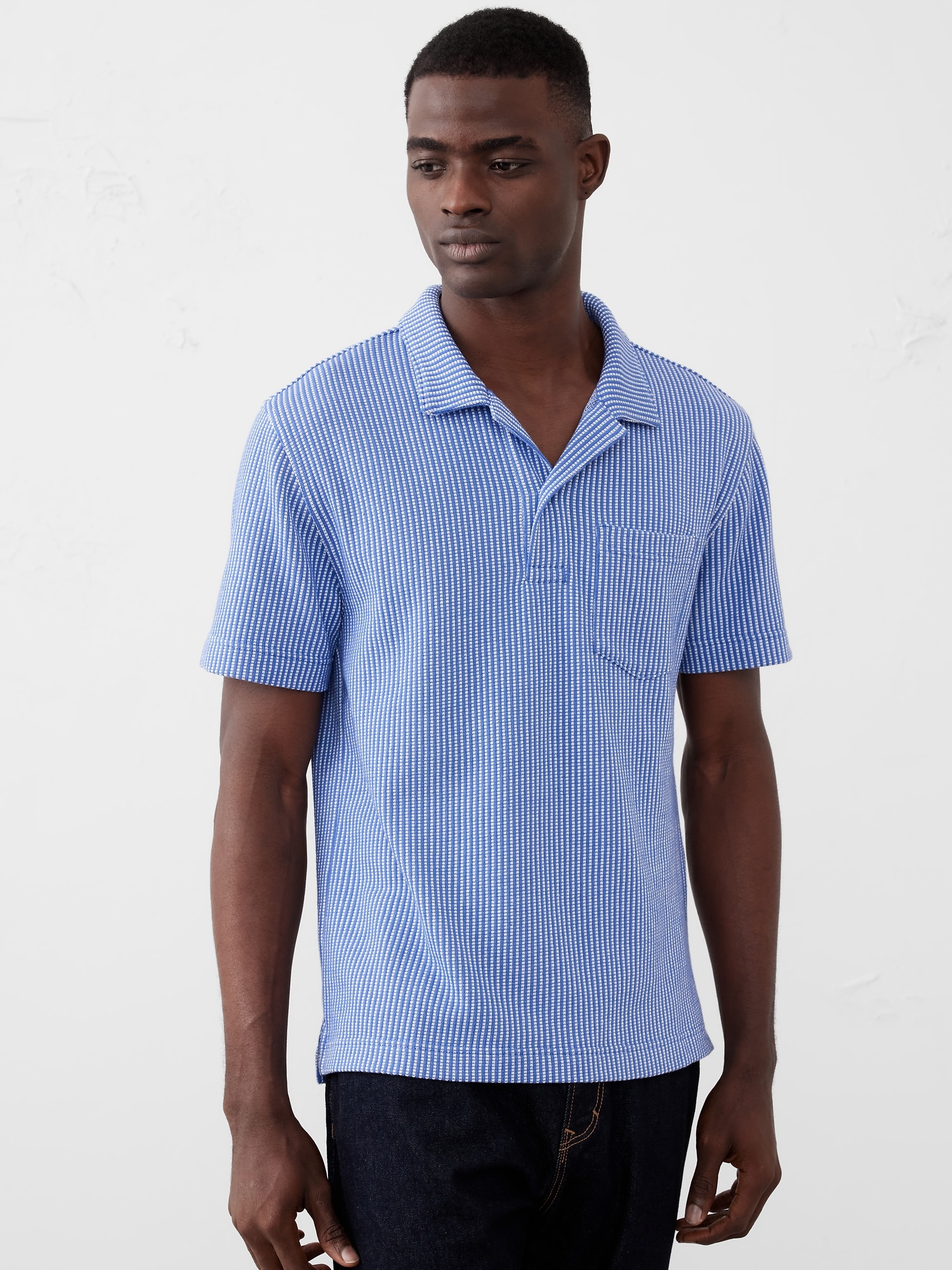 Texture Striped Polo