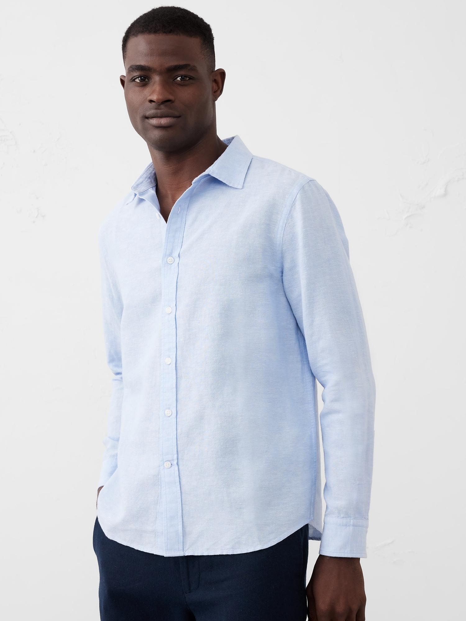 Linen-Blend Shirt