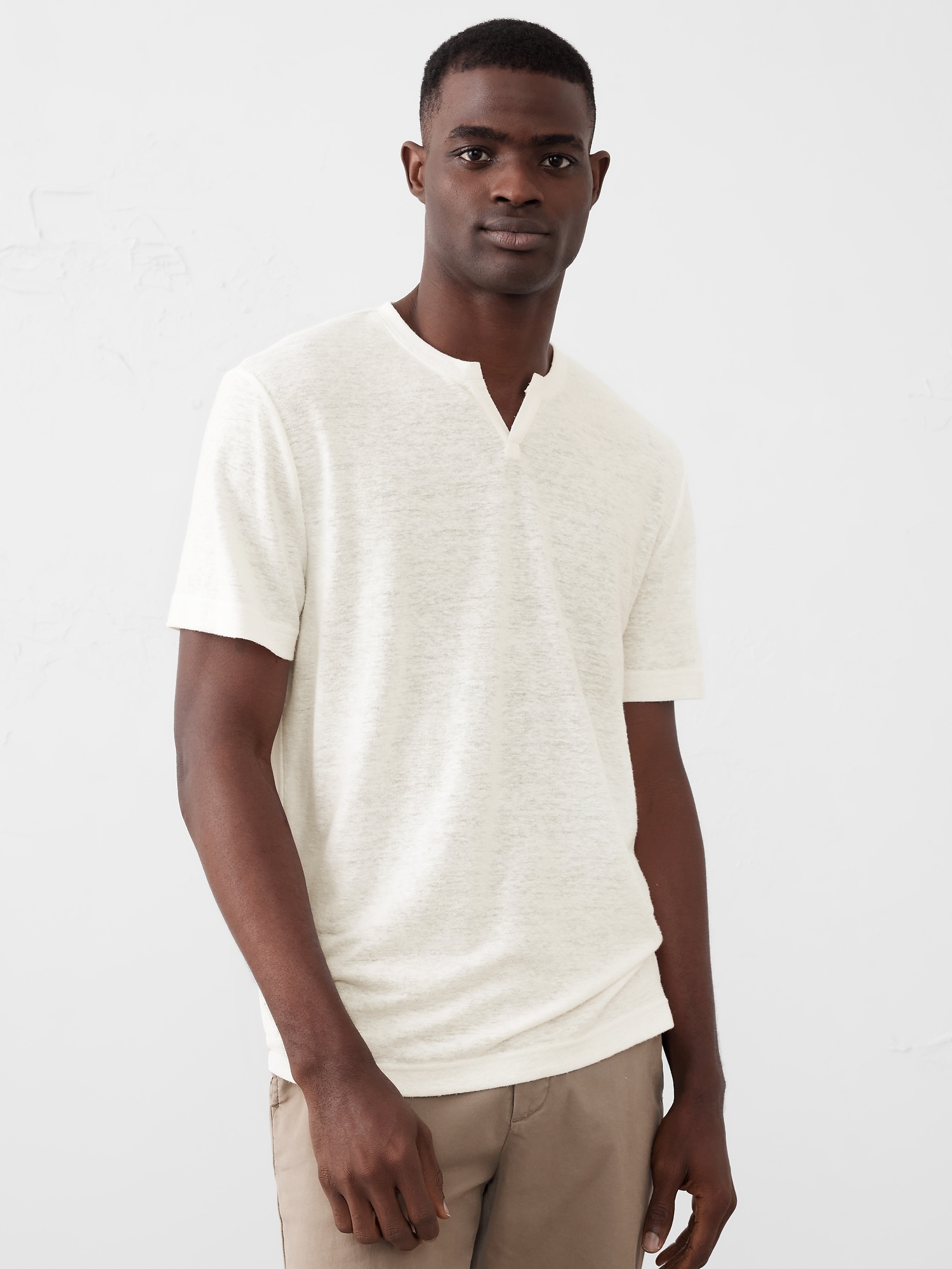 Linen-Blend Pintuck Shirt