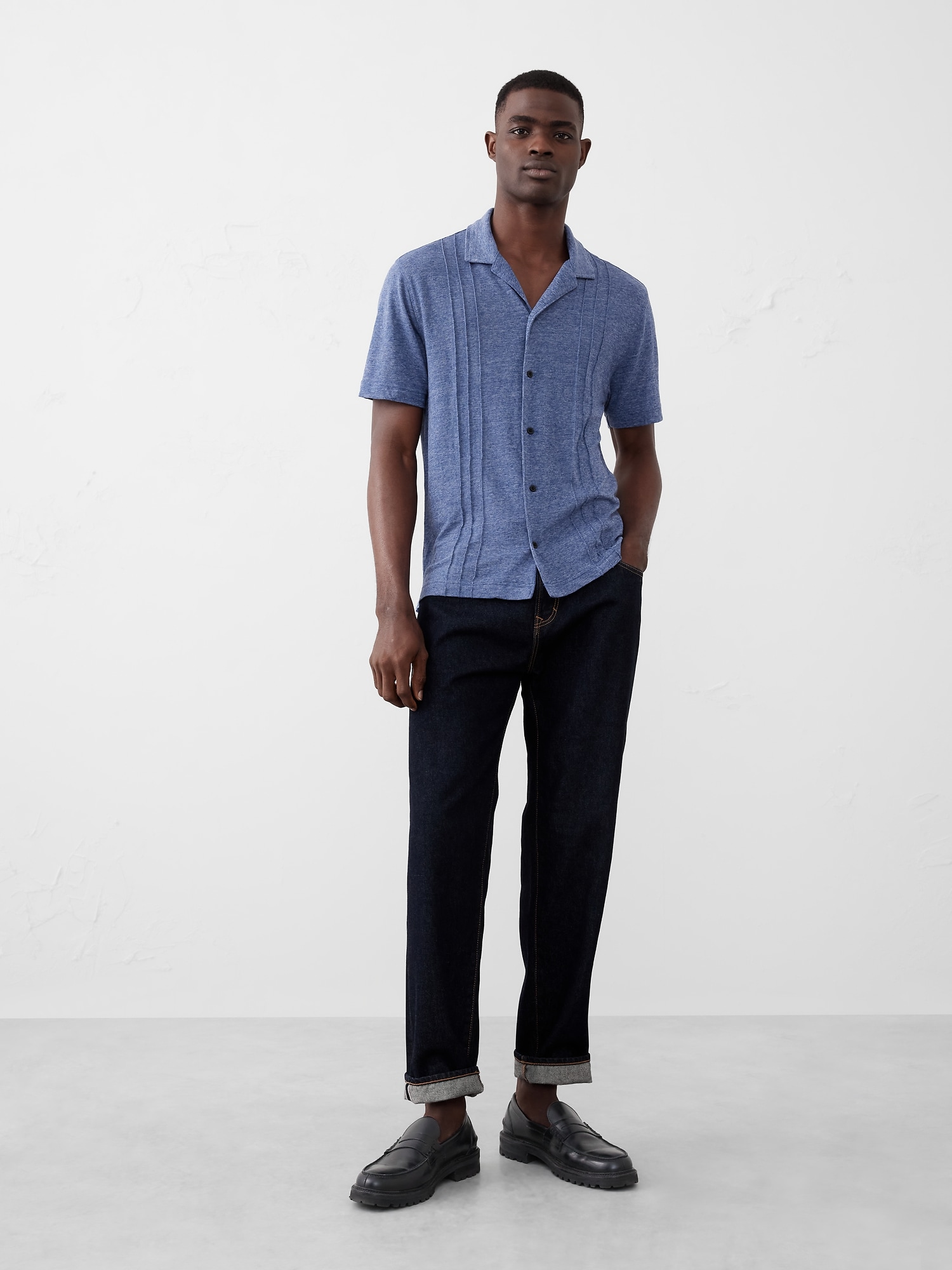 Linen-Blend Polo