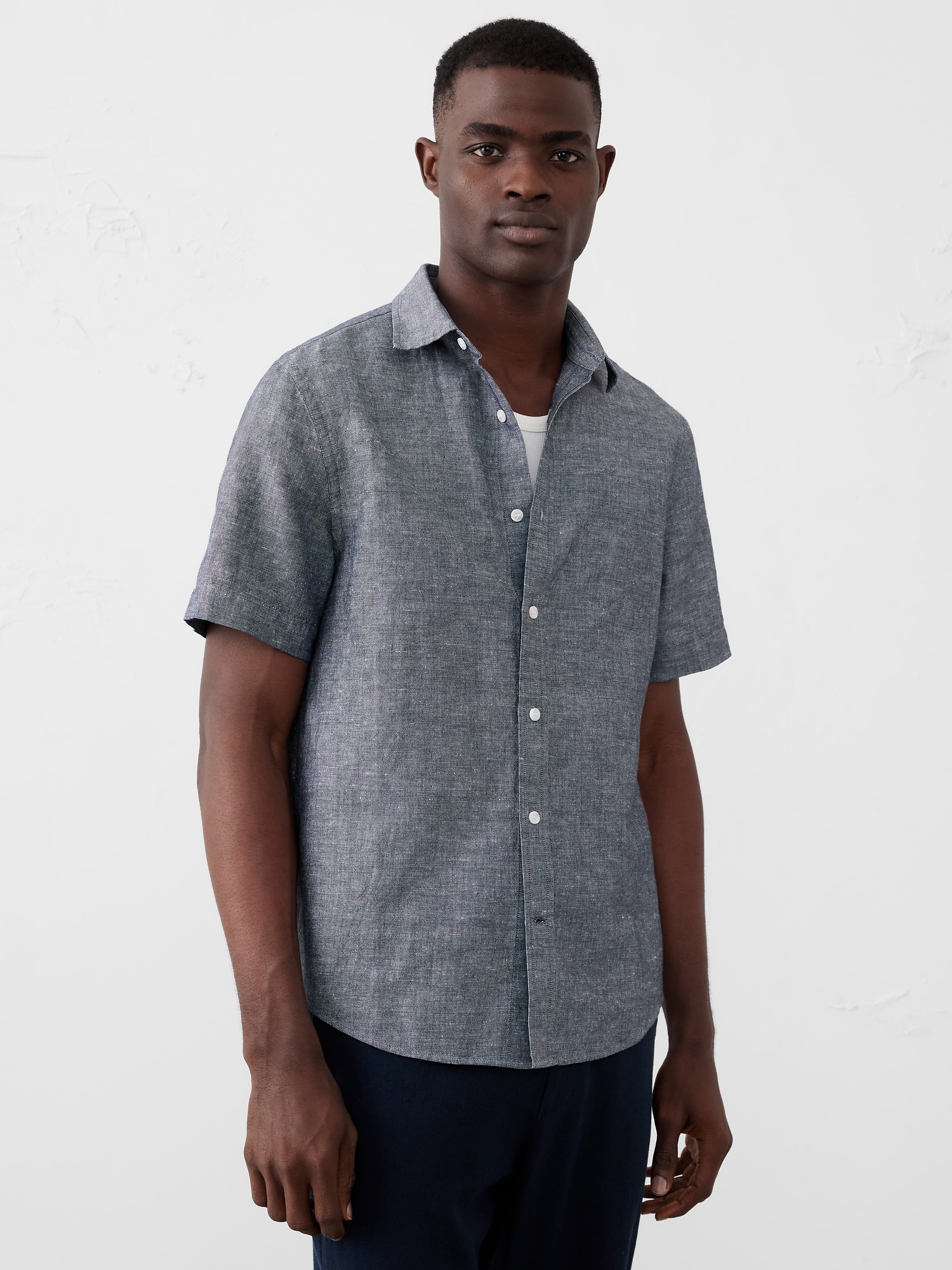 Slim Linen-Blend Shirt