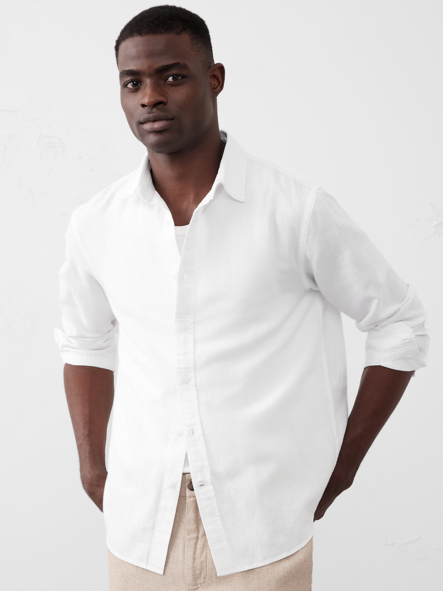 Linen-Blend Shirt