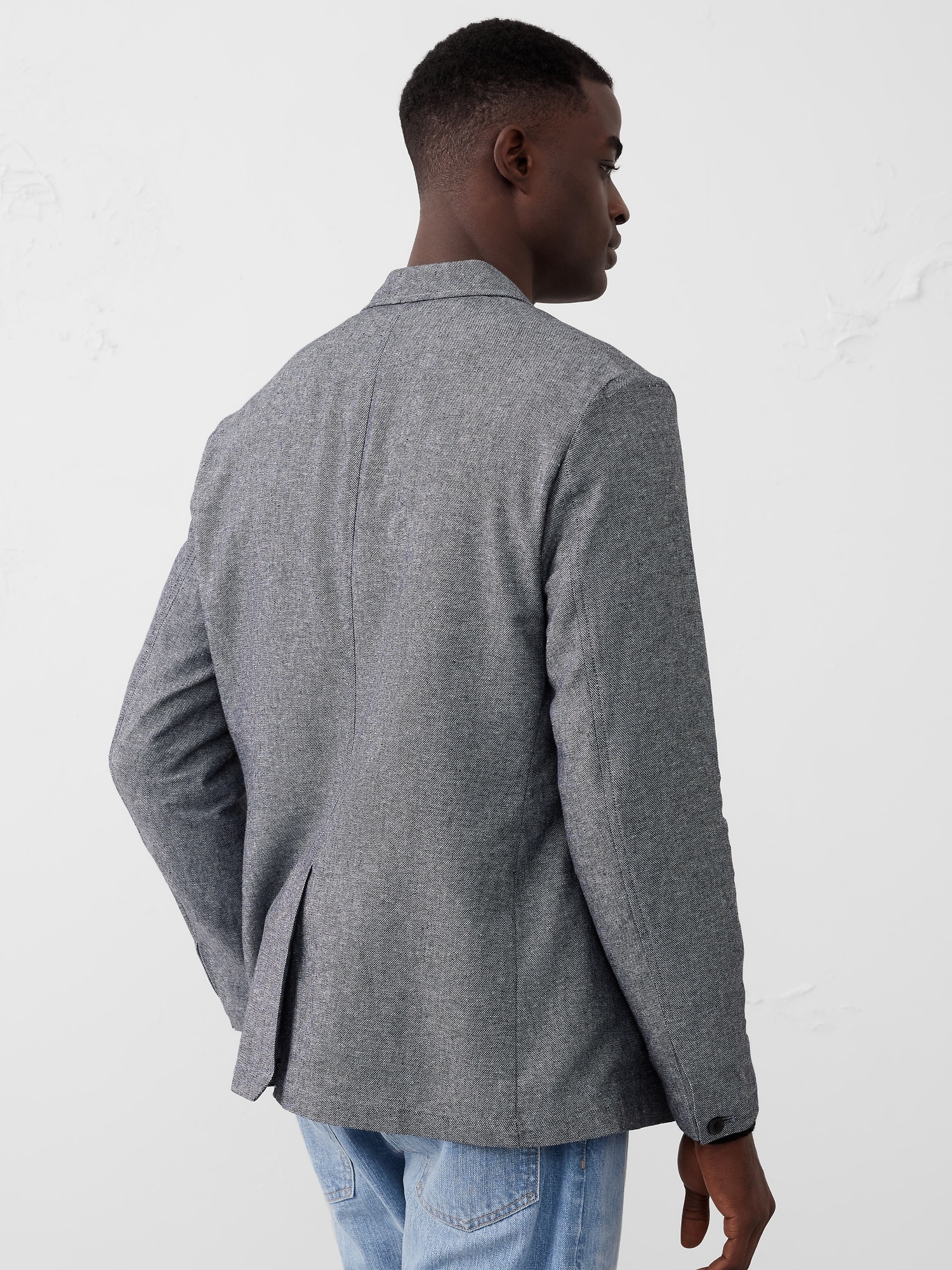 Tailored-Fit Linen-Blend Twill Jacket