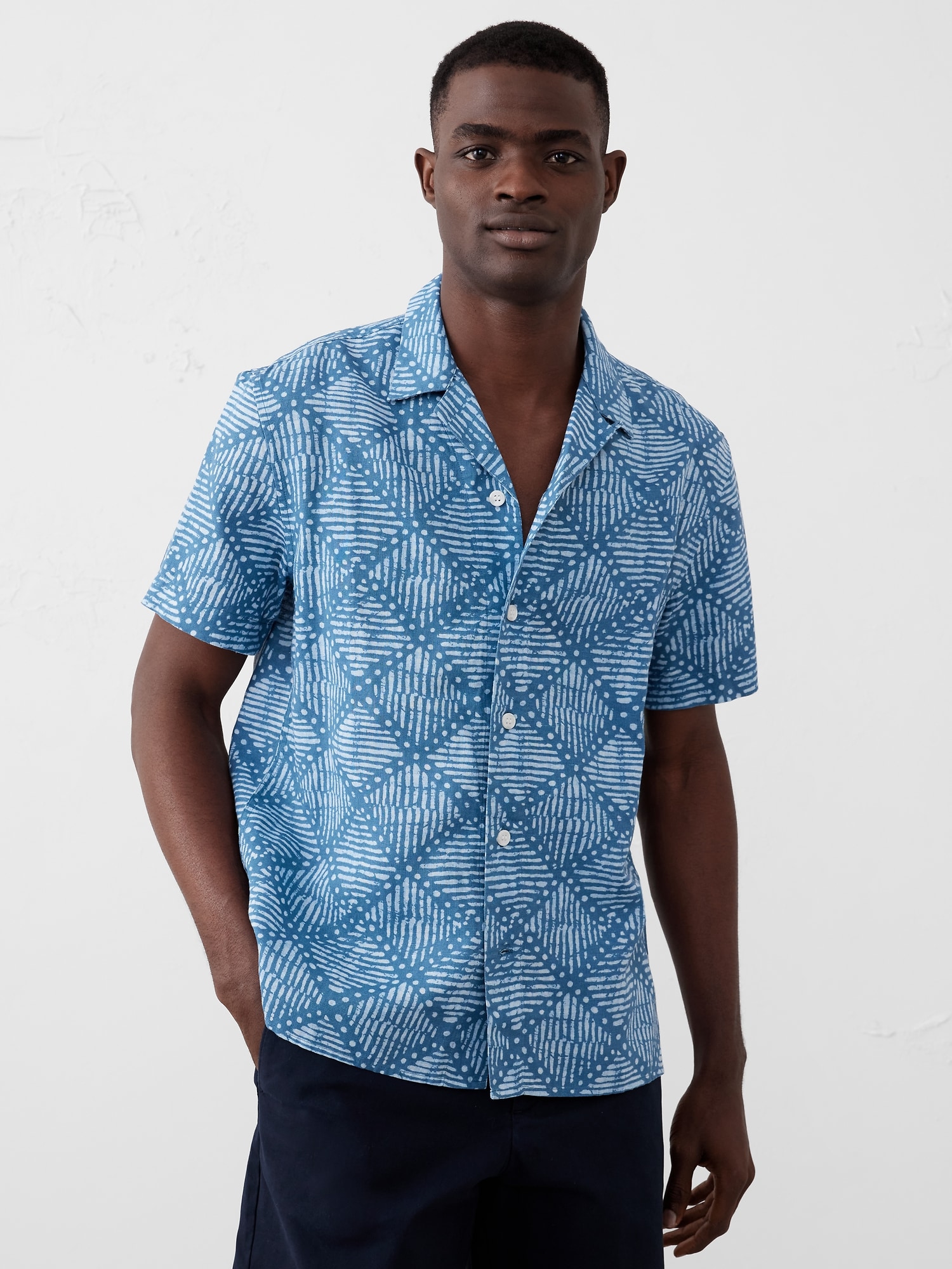 Linen-Blend Resort Shirt